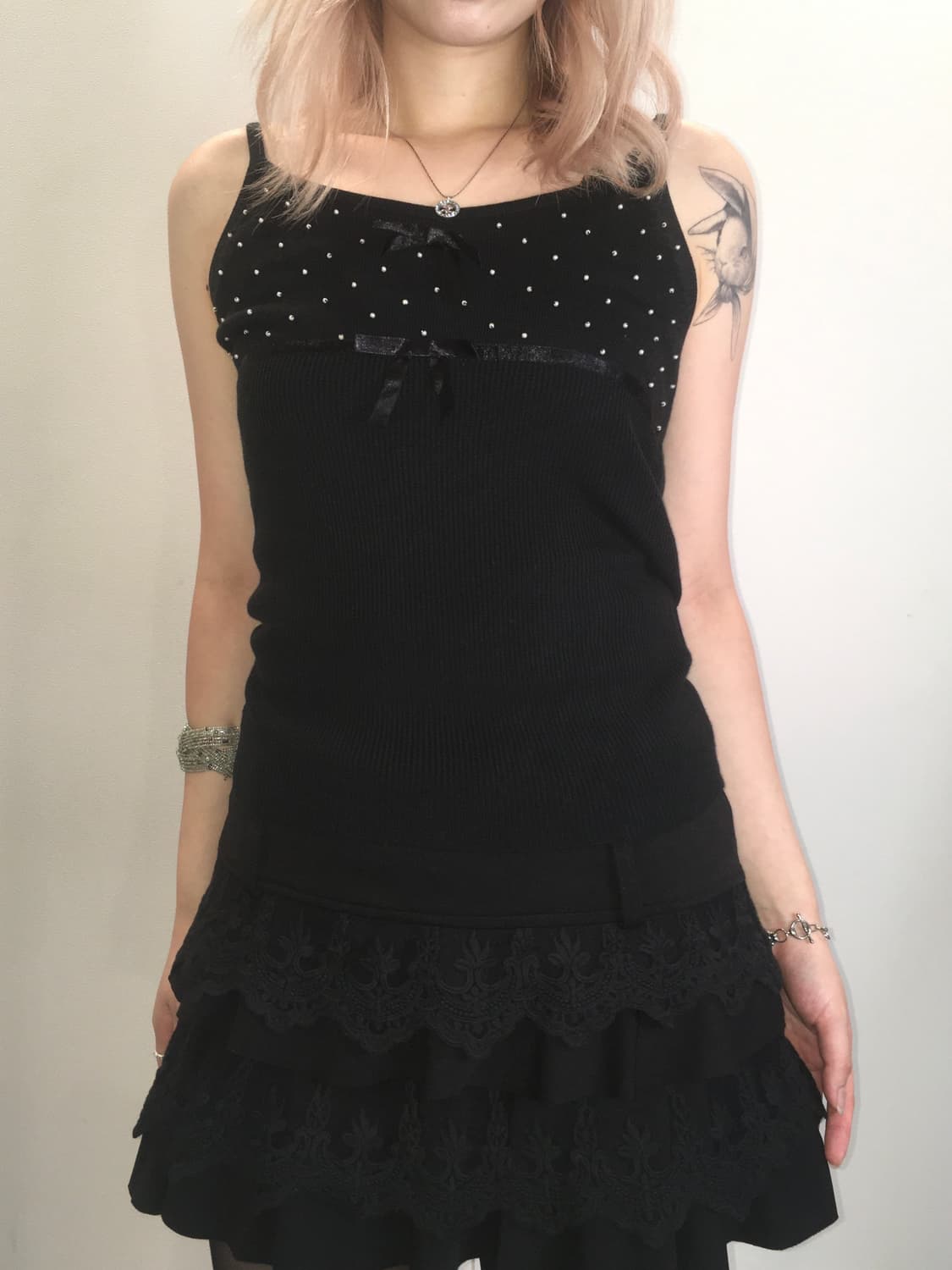jpn vintage ribbon peal knit sleeveless 상품이미지4
