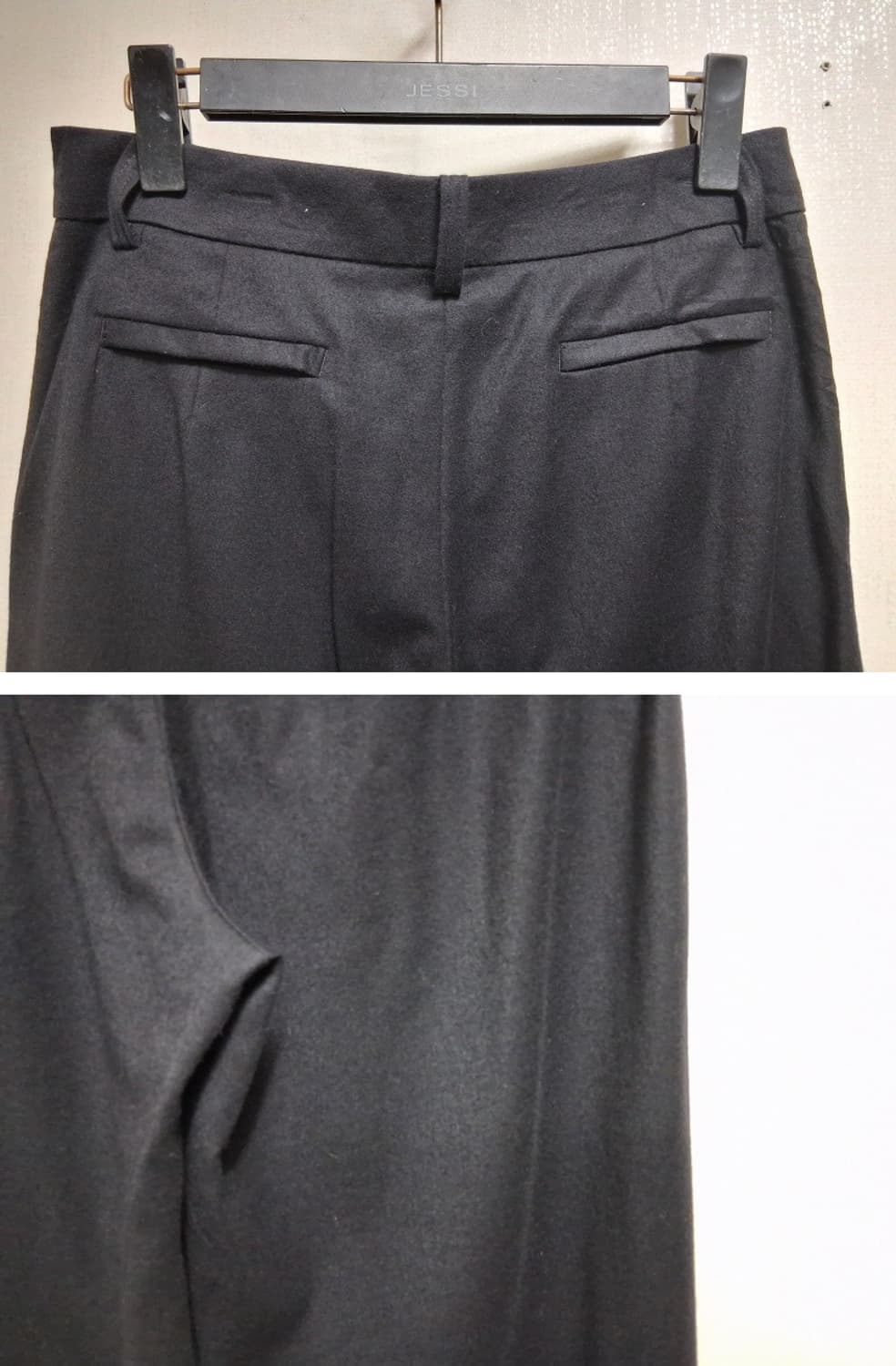 일본빈티지 BASILE28 여성 순모울 모직와이드팬츠 홑겸 얇은 울 순모 상품이미지5