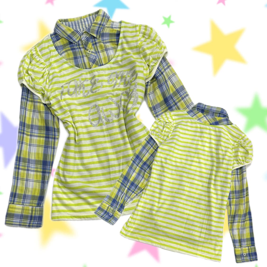 💫데코라 괴짜룩 코디세트💫 셔츠 체크 퍼프 반팔 코디세트  상품이미지1