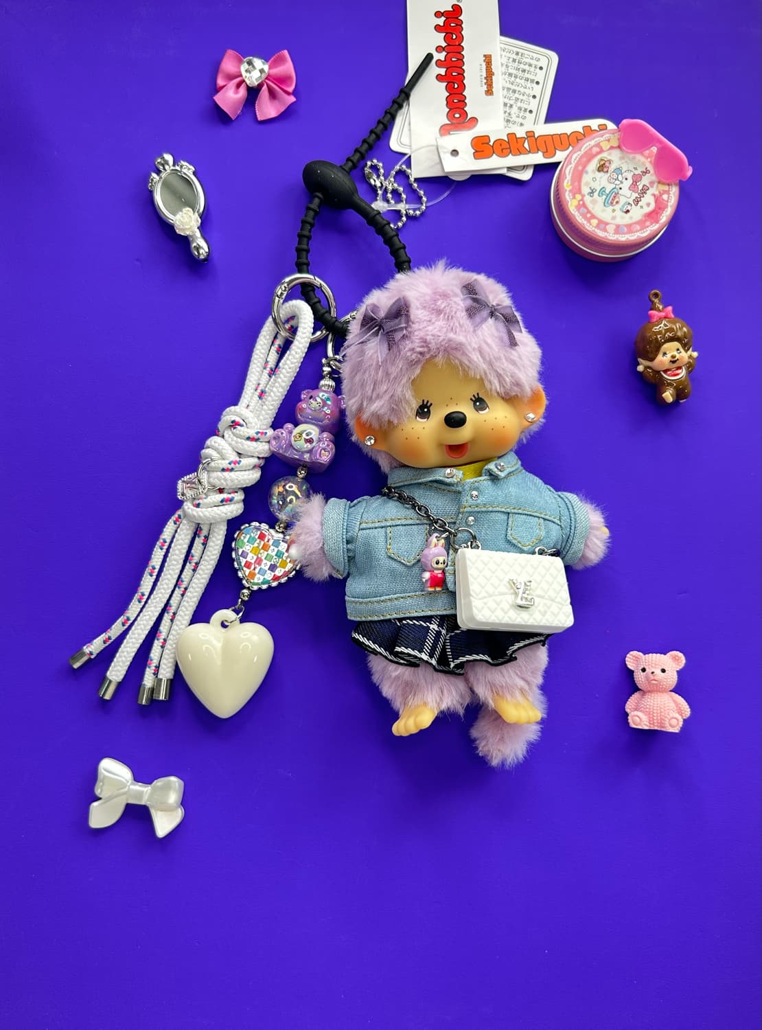 (74)정품몬치치💜보라 LV 시리즈 체크스커트*청자켓 상품이미지1