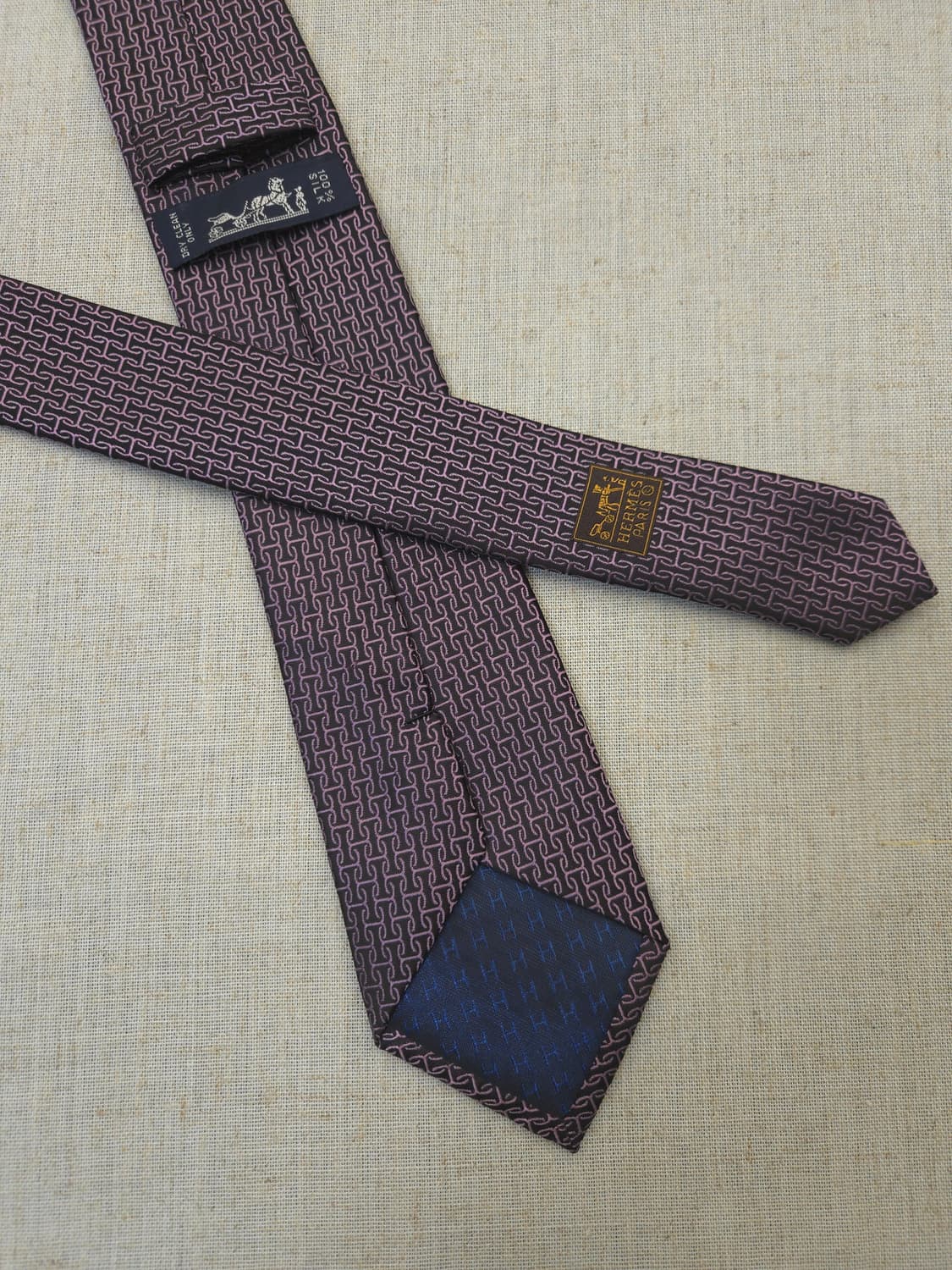 에르메스 H로고 패턴 실크 넥타이 상품이미지4