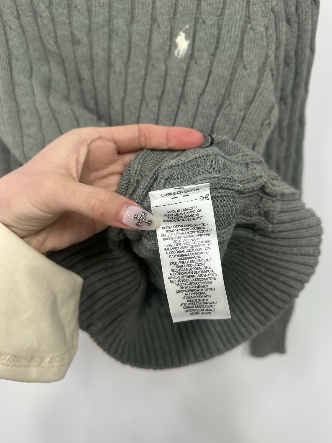 폴로 그레이 꽈배기 니트  상품이미지4