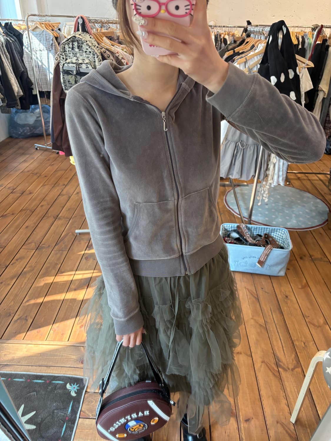 쥬시꾸띄르 모카 벨벳 후드집업 상품이미지3