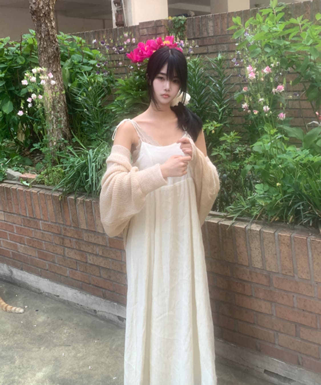 Linen slip dress(ivory) 상품이미지1