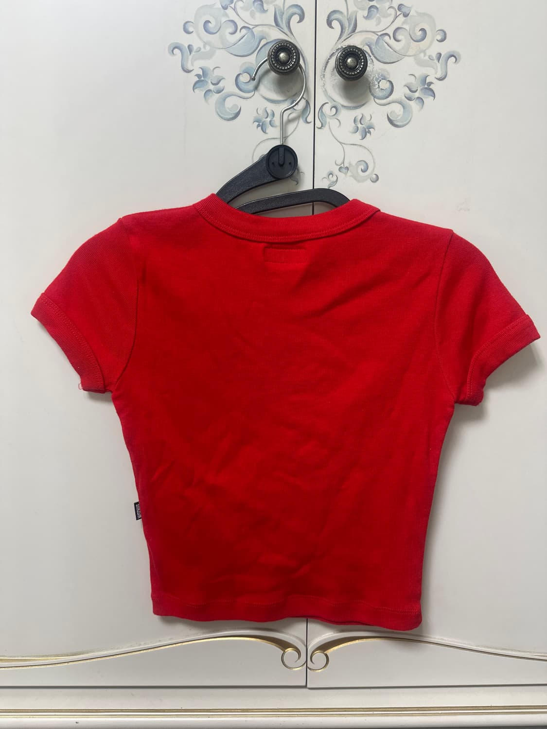 미스치프 반팔 크롭 레드 상품이미지2