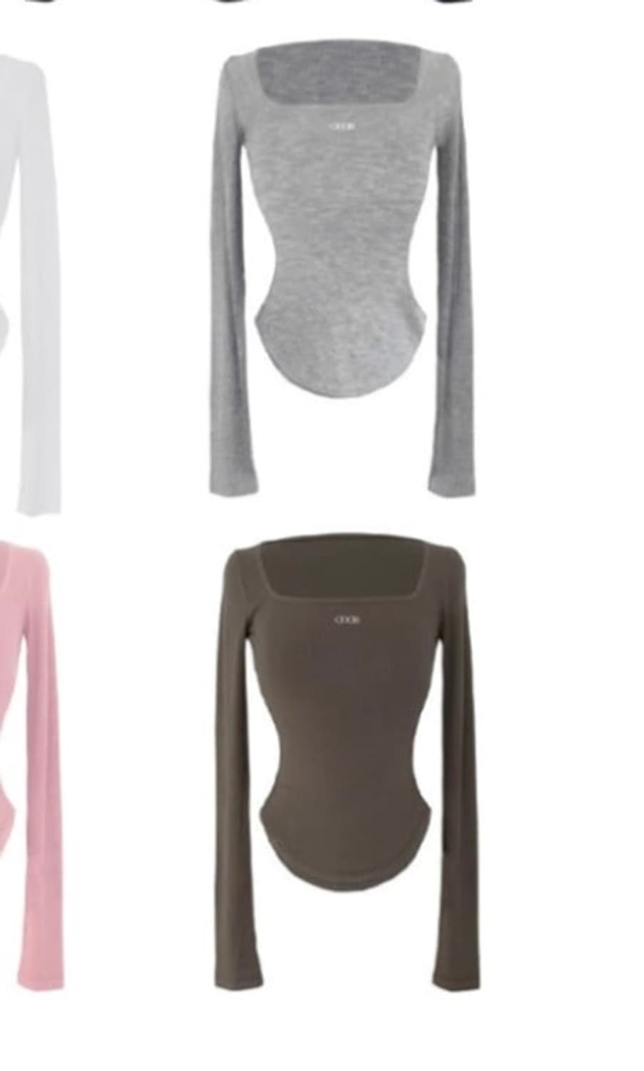 오도어 스퀘어넥 티 브라운 상품이미지3