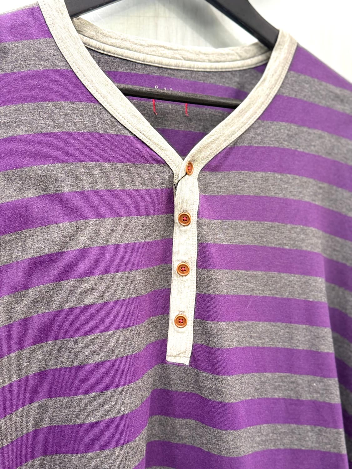 Paul Smith 폴스미스 퍼플 스트라이프 패턴 헨리넥 롱슬리브 티셔츠 상품이미지3
