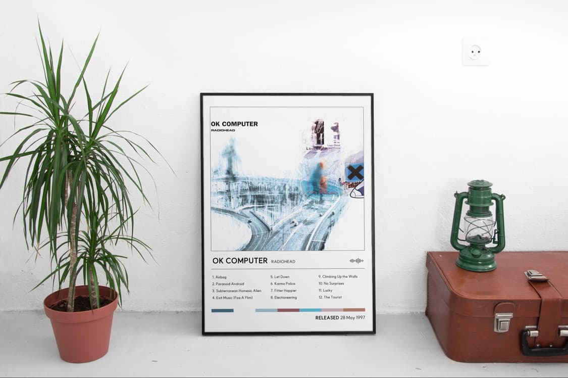 라디오헤드 OK 컴퓨터 앨범 아트워크 포스터 액자 50x70cm 상품이미지1