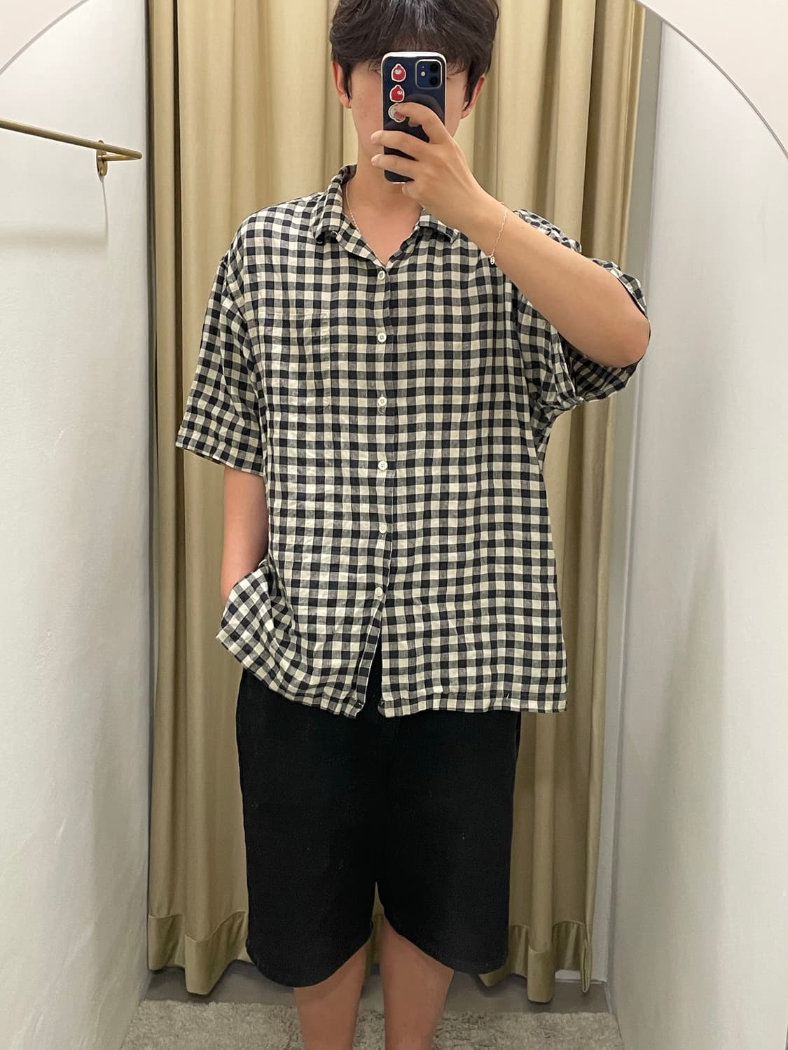 폴로 랄프로렌 체크 린넨 반팔셔츠 XL 상품이미지9