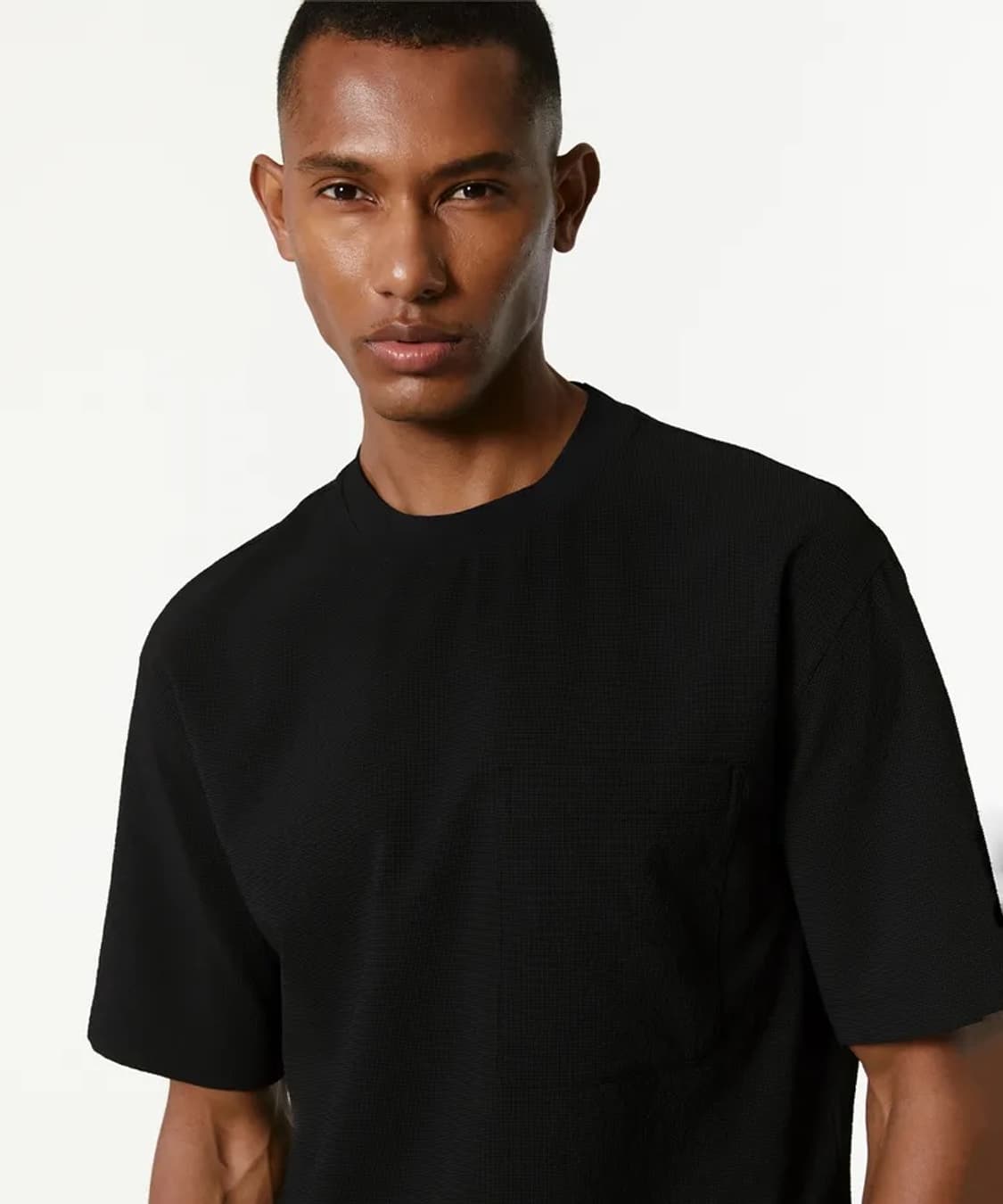 (새상품) 질스튜어트뉴욕 시어서커 반팔 티셔츠 블랙 S 95 상품이미지3