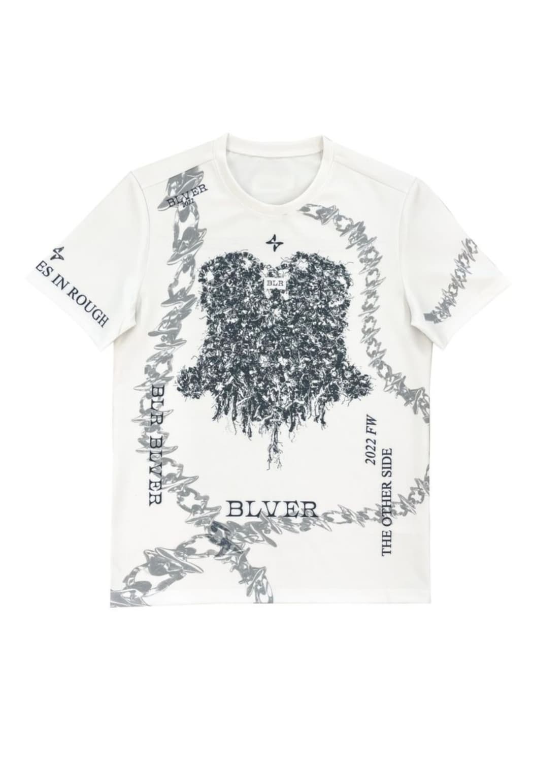 BLR BLUER 비엘알 체인 프린트 핏 티셔츠 s 크롭 상품이미지1