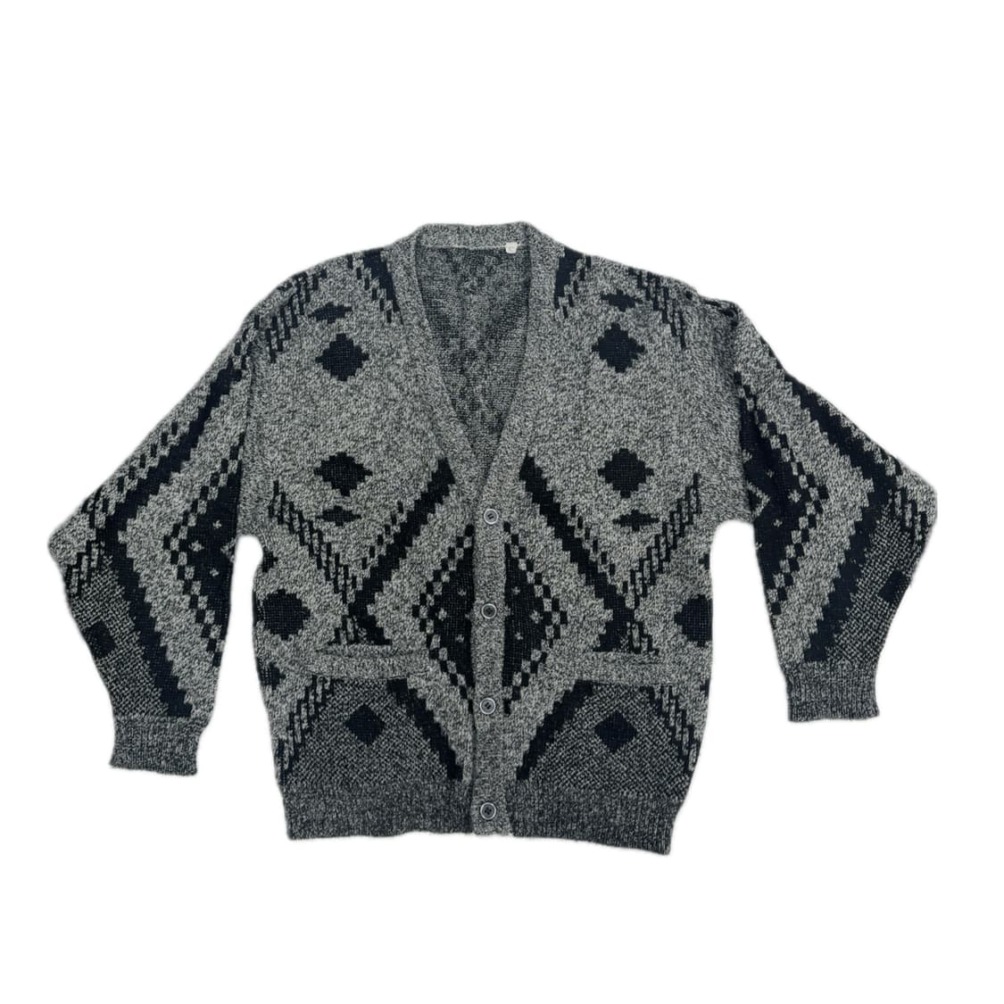 아가일 에스닉 패턴 보헤미안 루즈핏 블랙 니트 가디건  상품이미지2