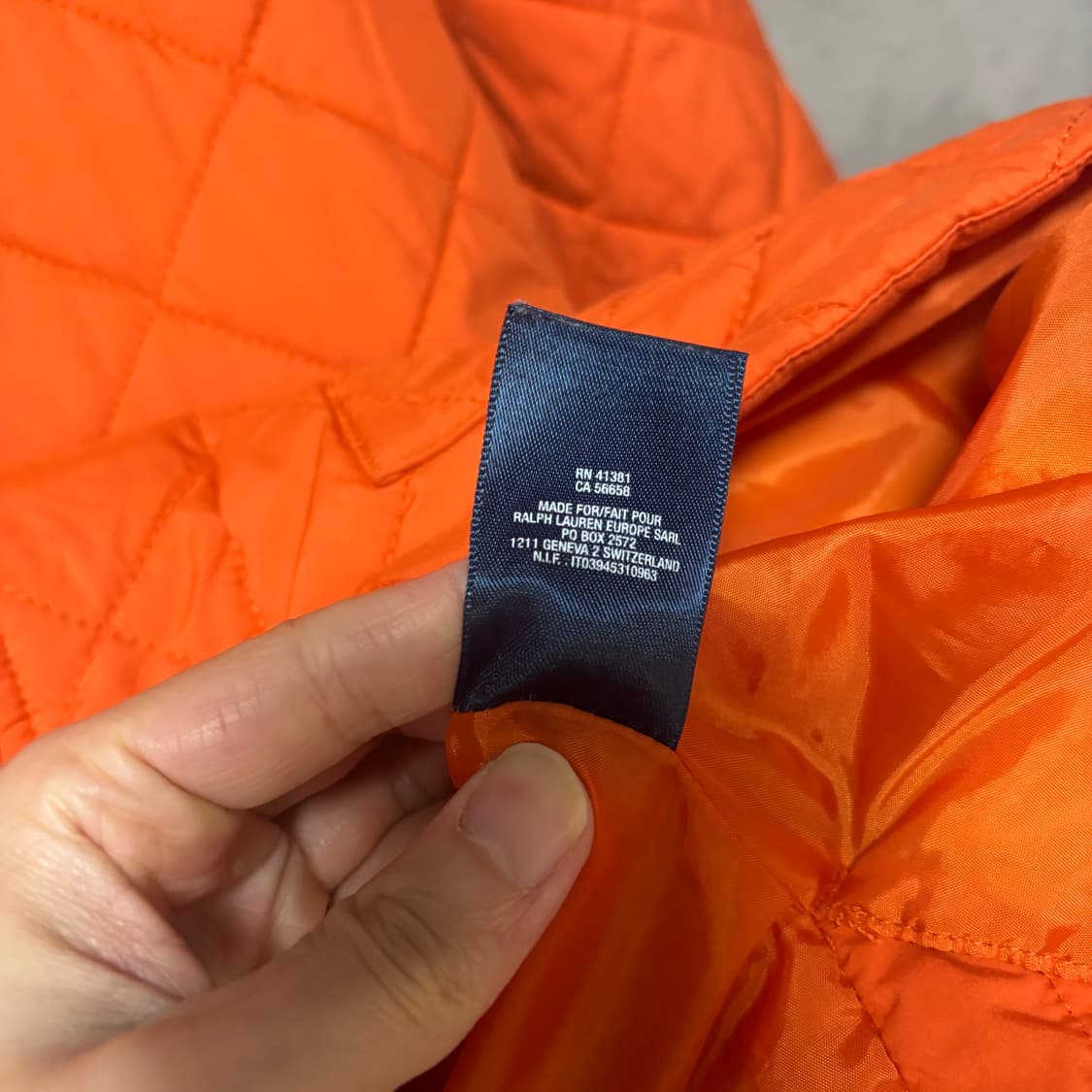 폴로 랄프로렌 퀄팅 경량패딩 오렌지 상품이미지3