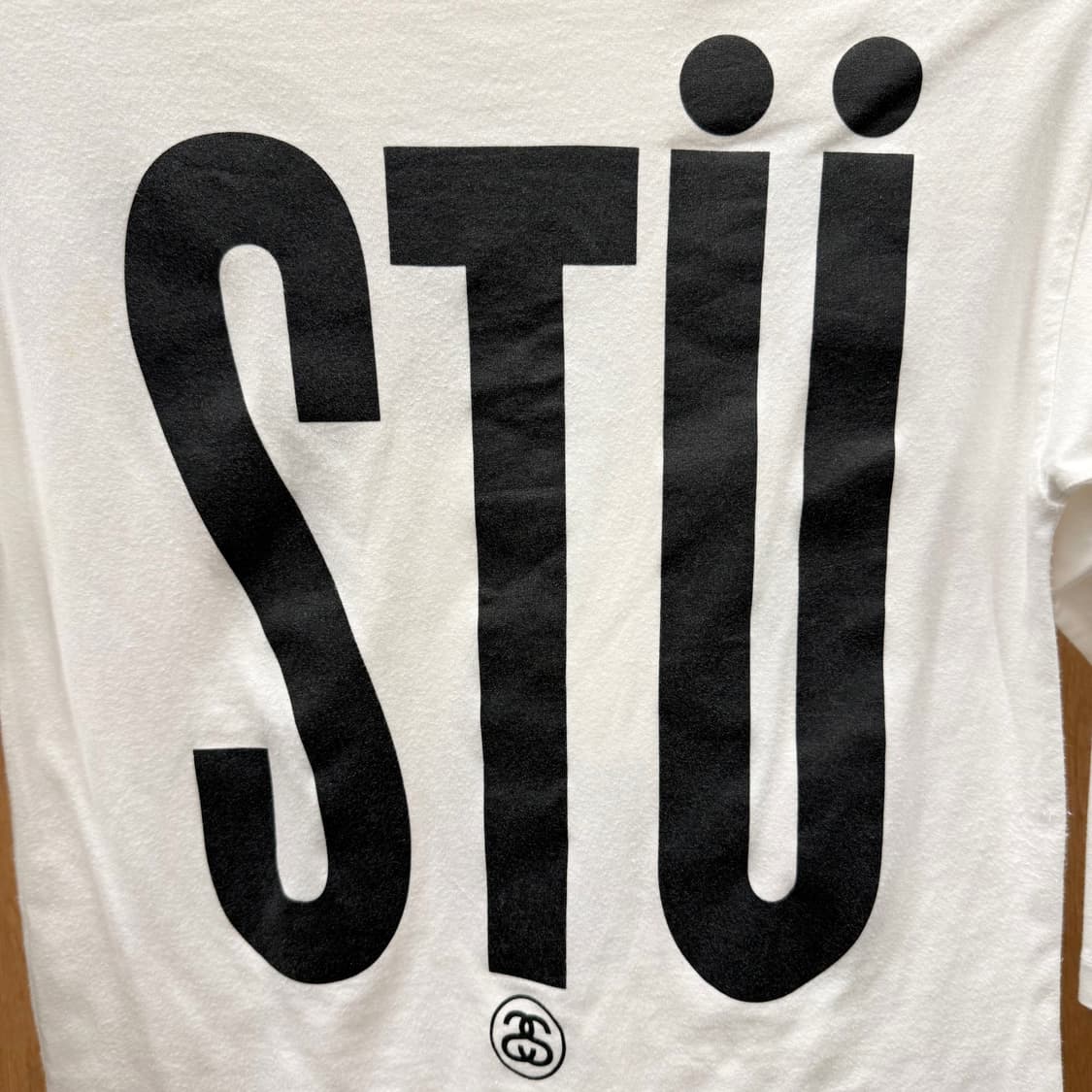 스투시 7부 티셔츠 전후면 레터링 빅로고 프린팅 디테일 화이트 상품이미지7