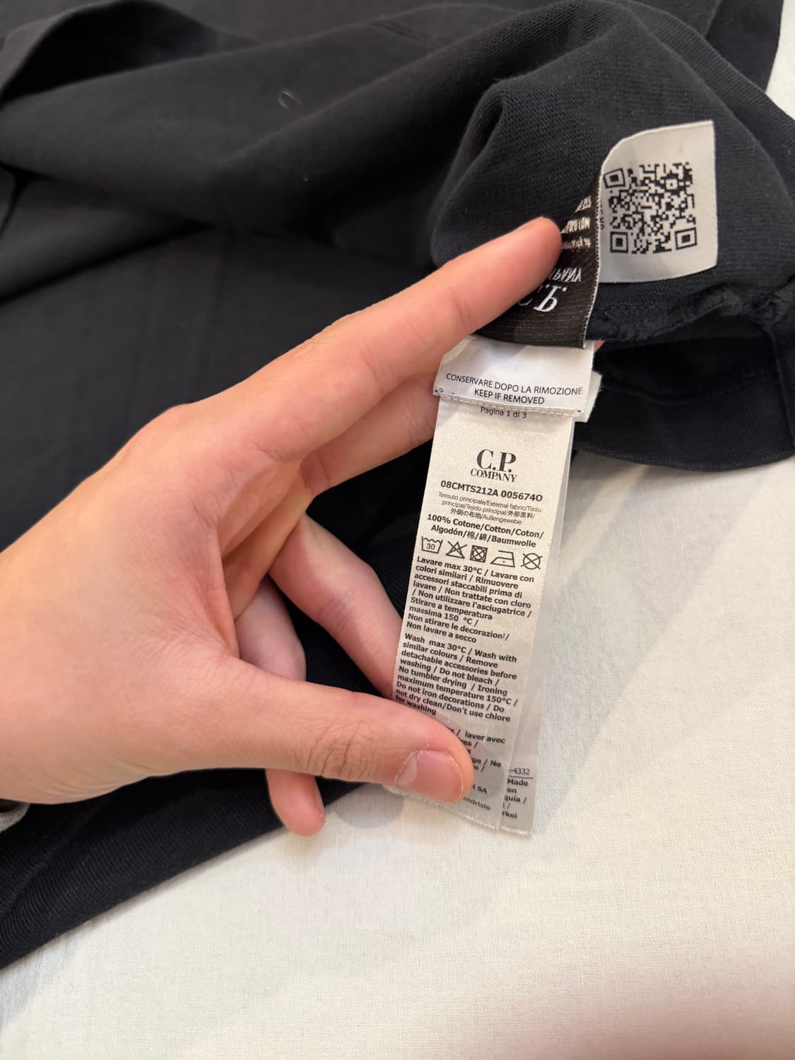 CP 컴퍼니 로고 롱슬리브 긴팔티 블랙 상품이미지4