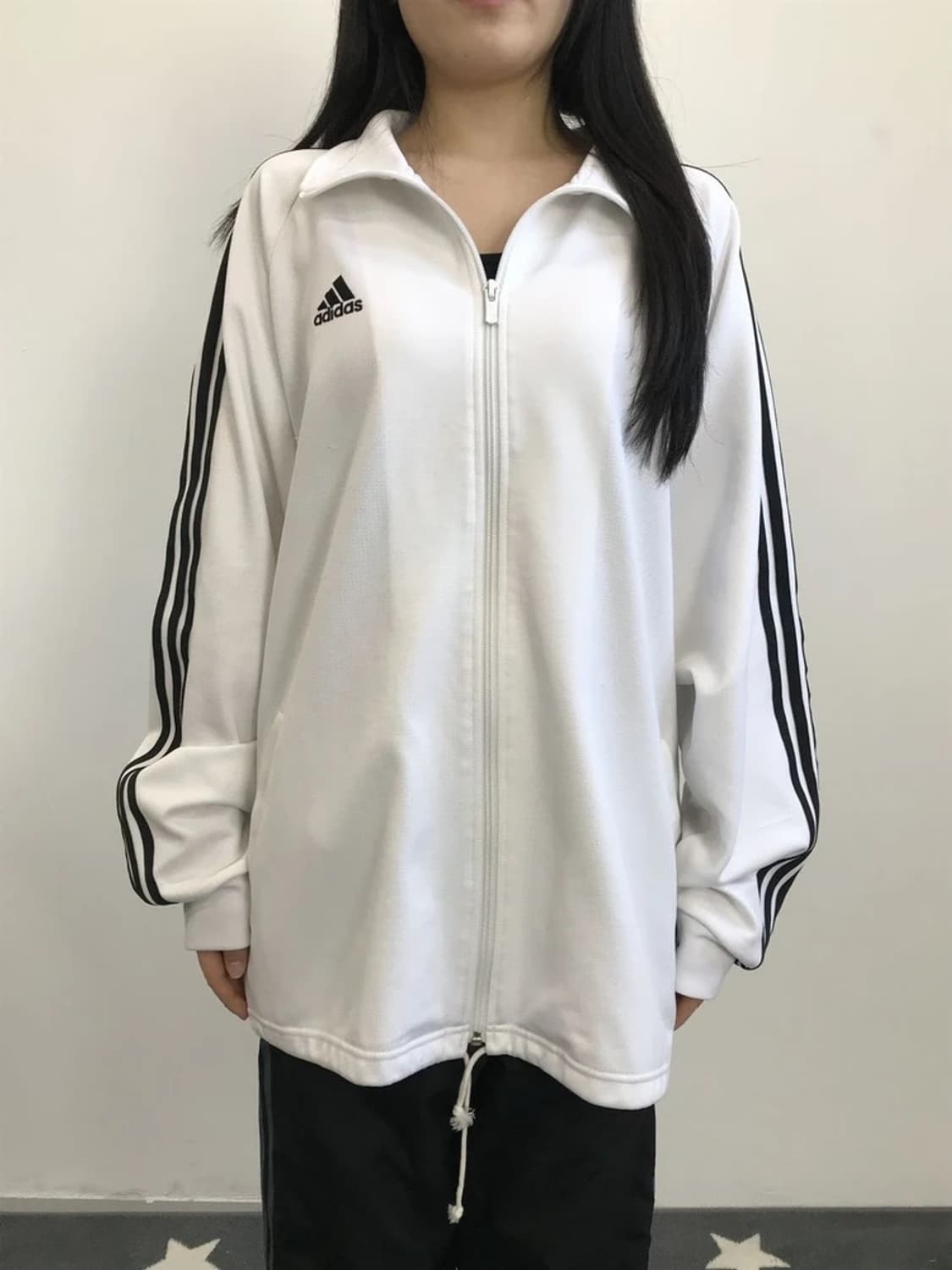Adidas White 3-Stripe Track Jacket 상품이미지3