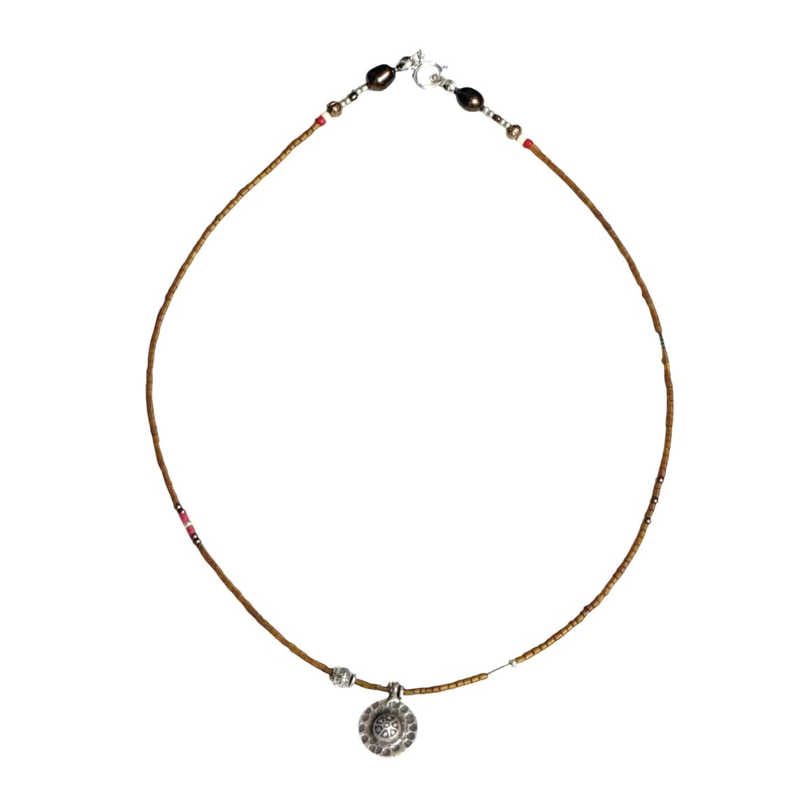 [rrrocnoc] hwi lotus 카렌실버 보헤미안 무드 비즈목걸이 상품이미지2