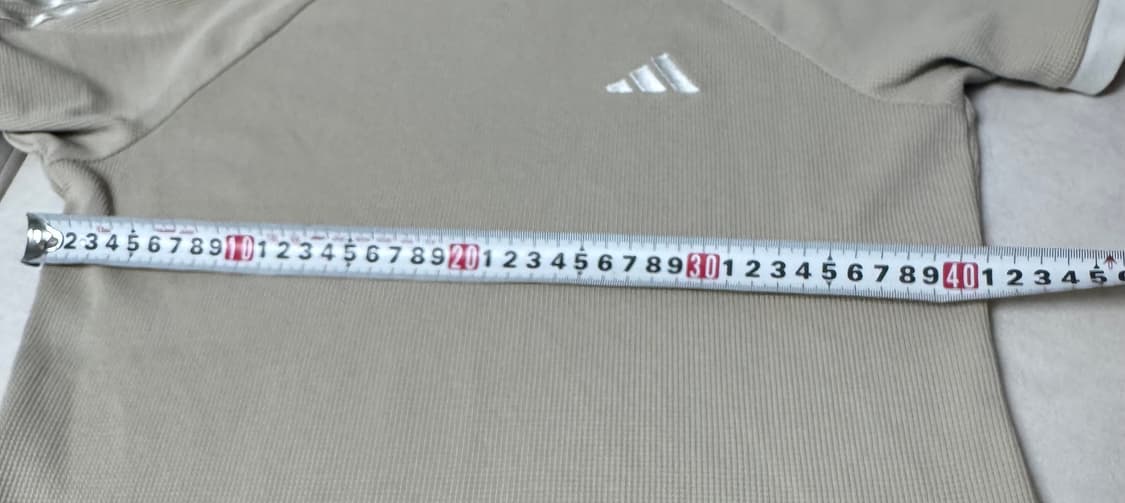 아디다스 삼선 반팔 티셔츠 베이지 와플 M 상품이미지6
