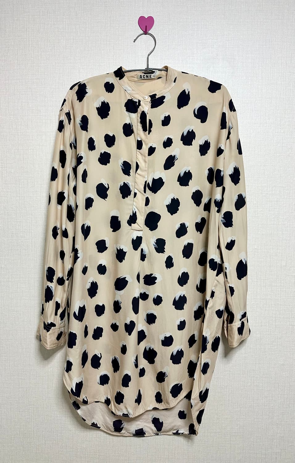 아크네 폴카 닷 프린트 롱 셔츠 상품이미지2