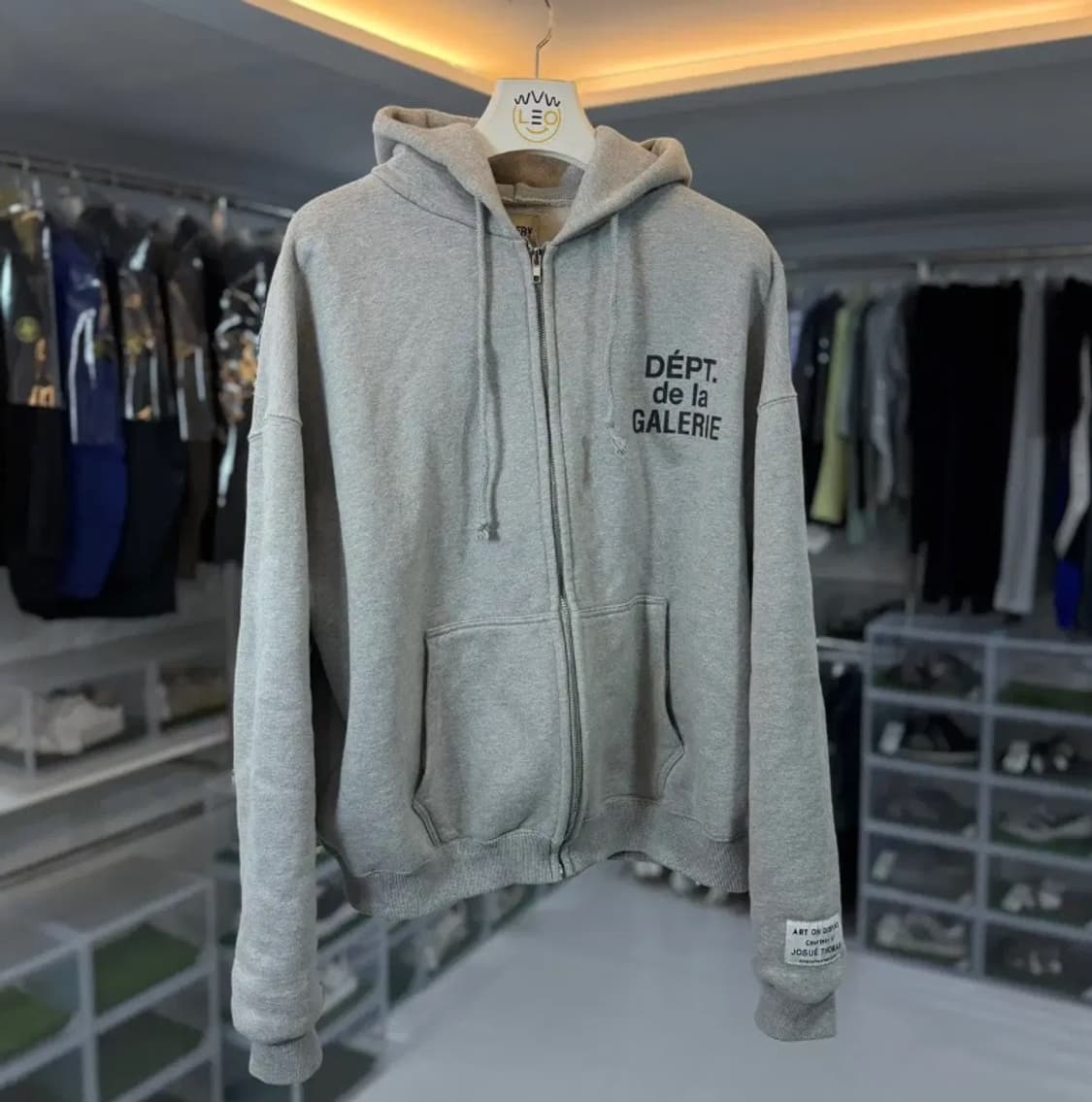 [정품] Dept 드 라 갤러리 그레이 오버 프린팅 후드티 L 상품이미지2