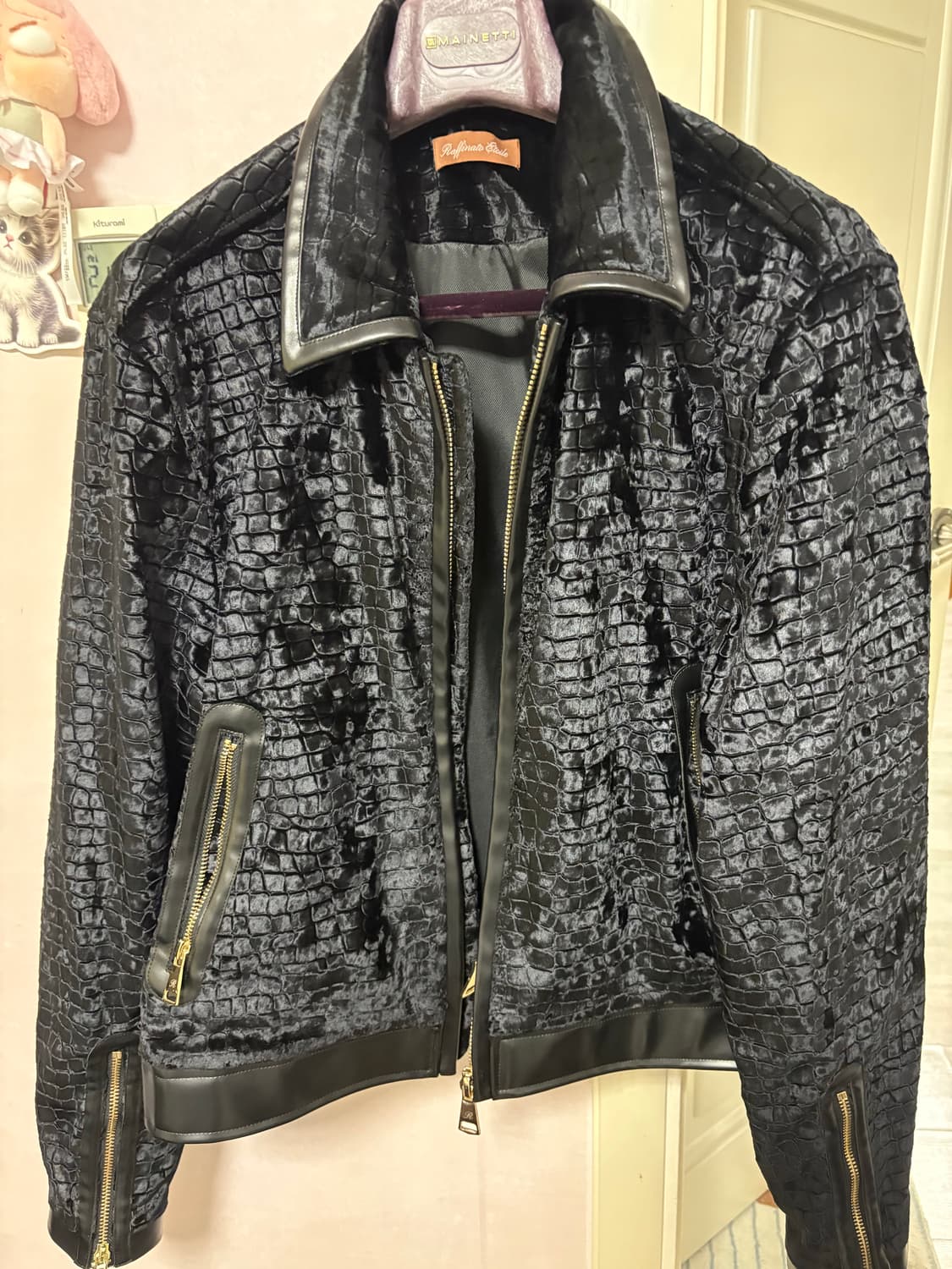 라피나토 크로커다일 벨벳 트러커 자켓 50사이즈 상품이미지1