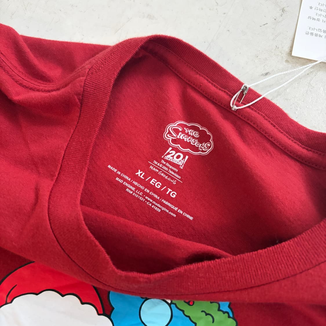 심슨 크리스마스 오피셜 빈티지 롱슬리브 XL 상품이미지6