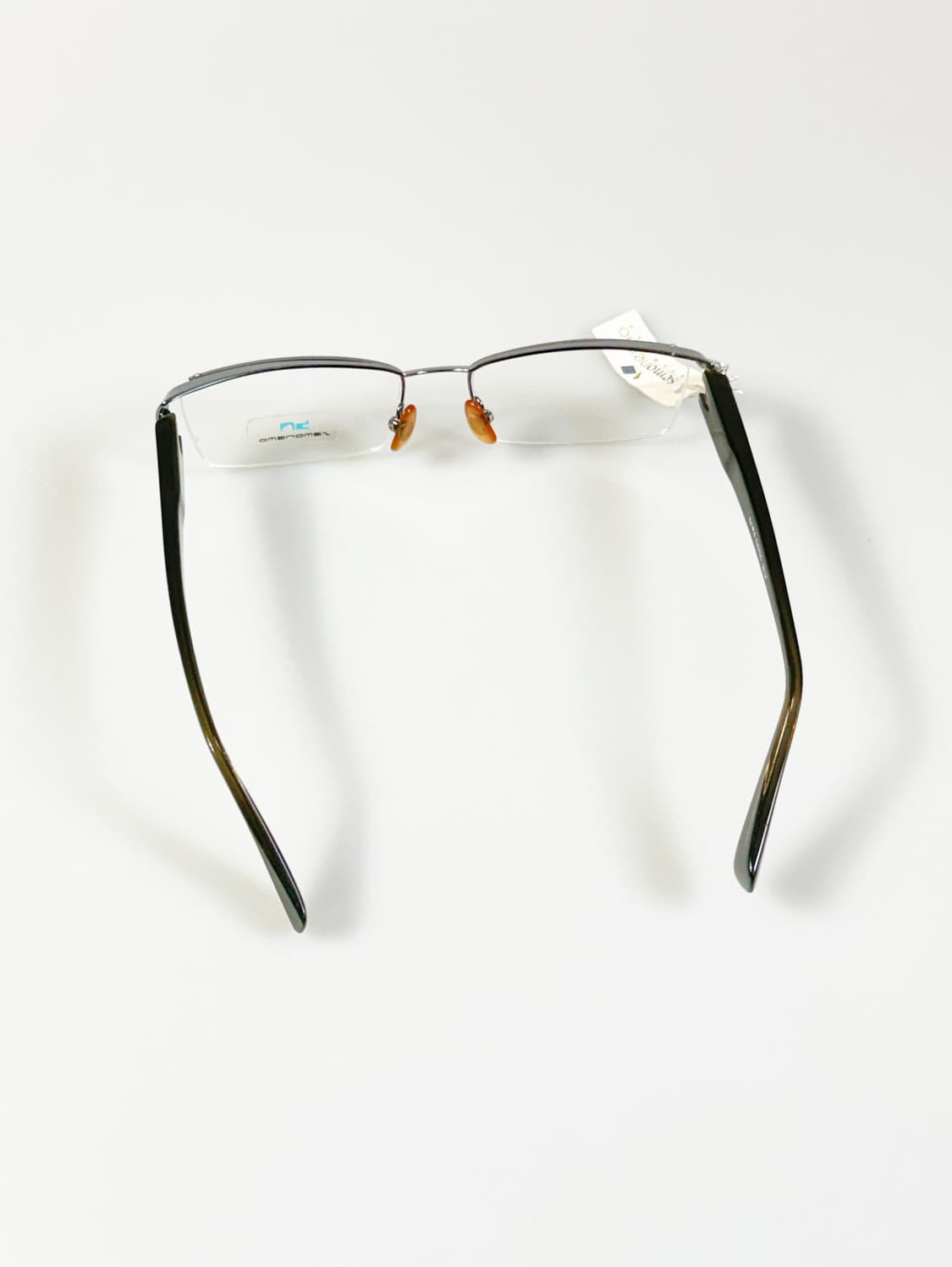 SEMONEMO 건메탈 반무테 스퀘어 빈티지 안경 상품이미지5