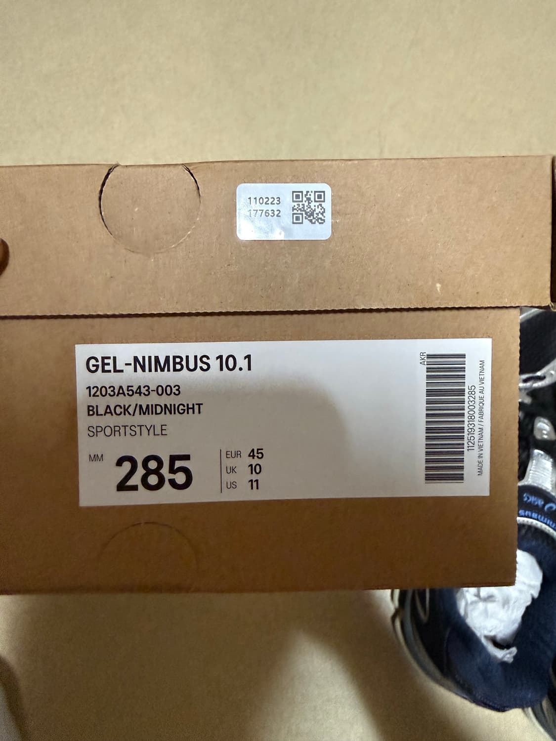 아식스 젤 님버스 10.1 블랙 미드나잇 상품이미지8