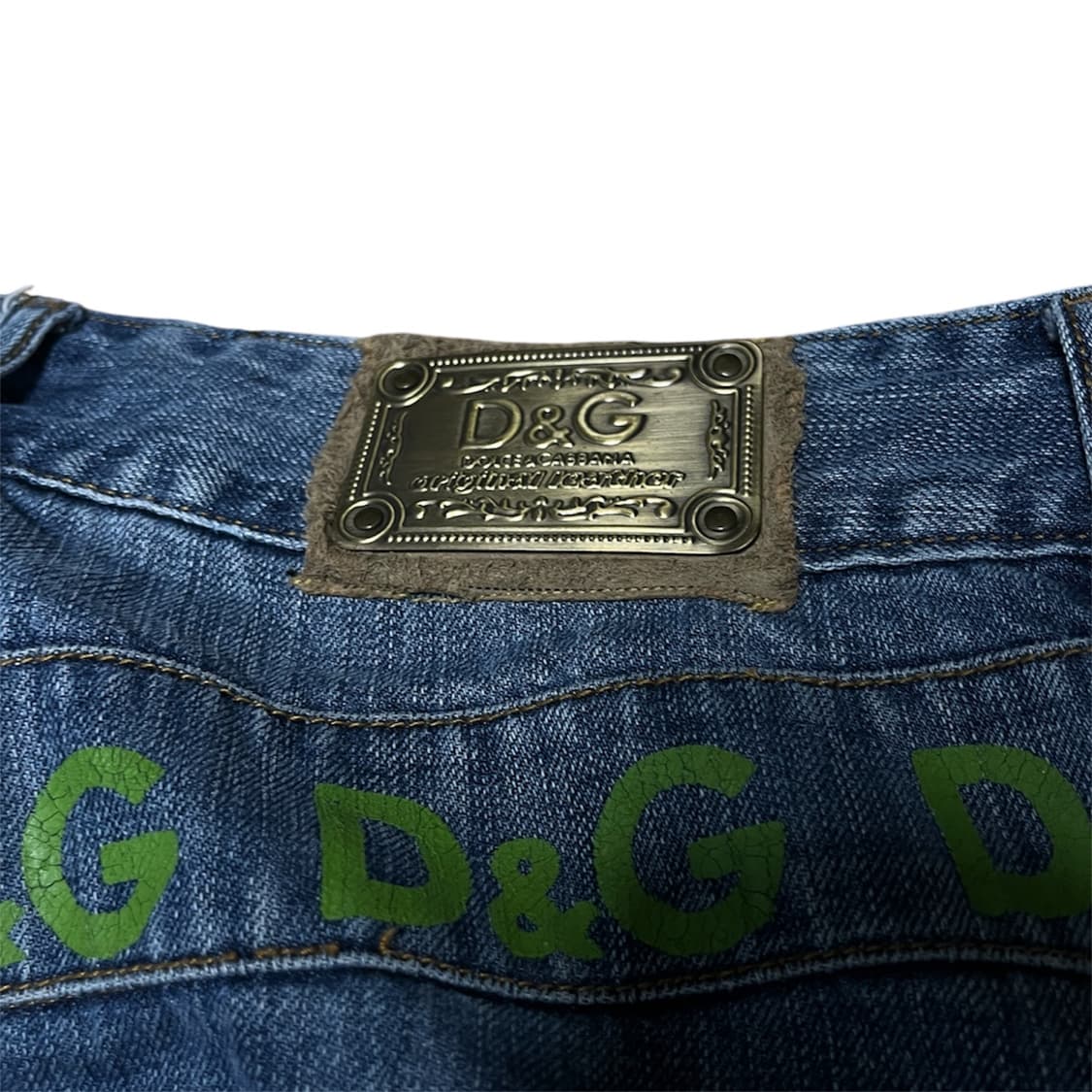 D&G 금장 플레이트 데님 팬츠 상품이미지3