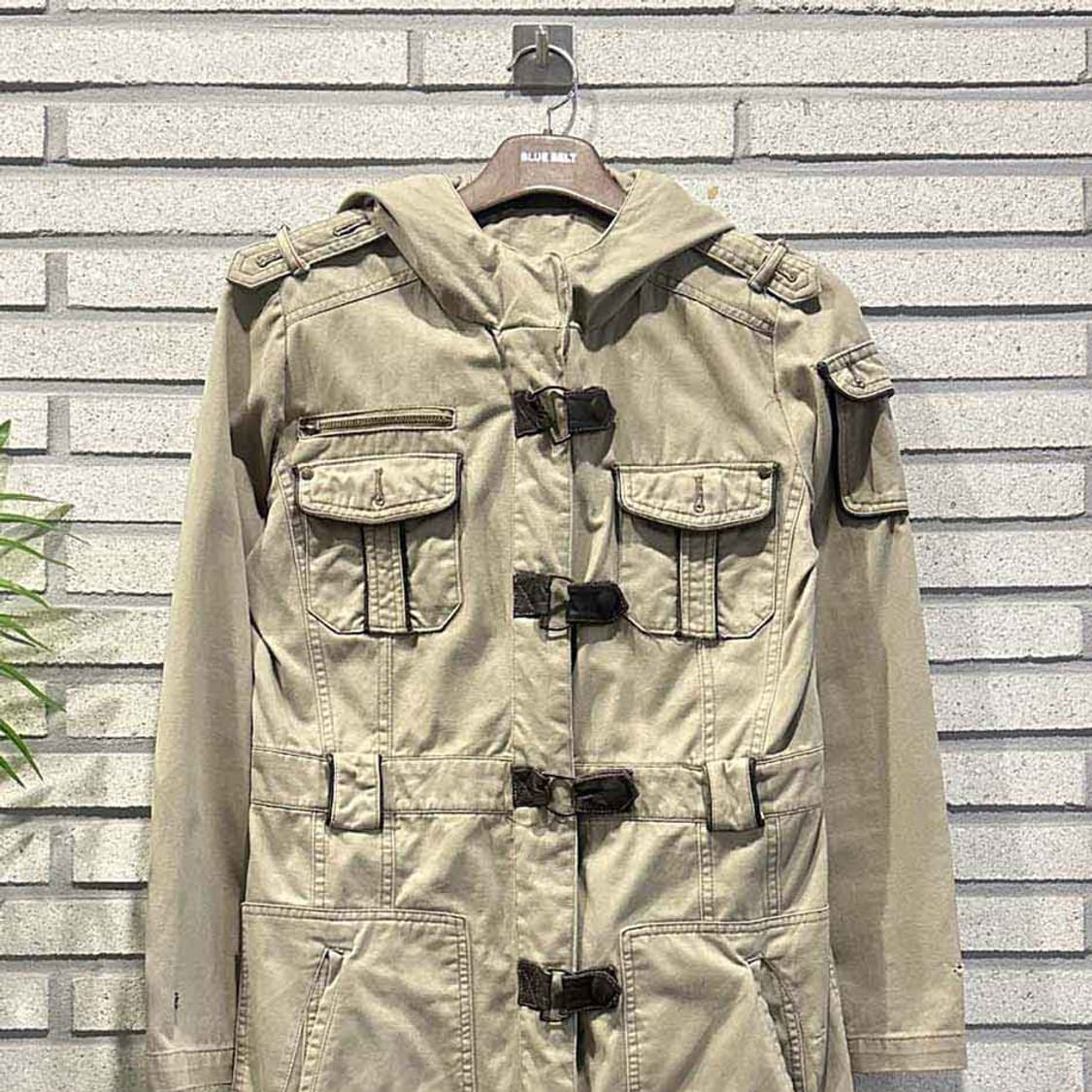JPN VINTAGE 밀리터리 후드자켓 멀티포켓 숄더 견장 디테일 베이지 상품이미지2