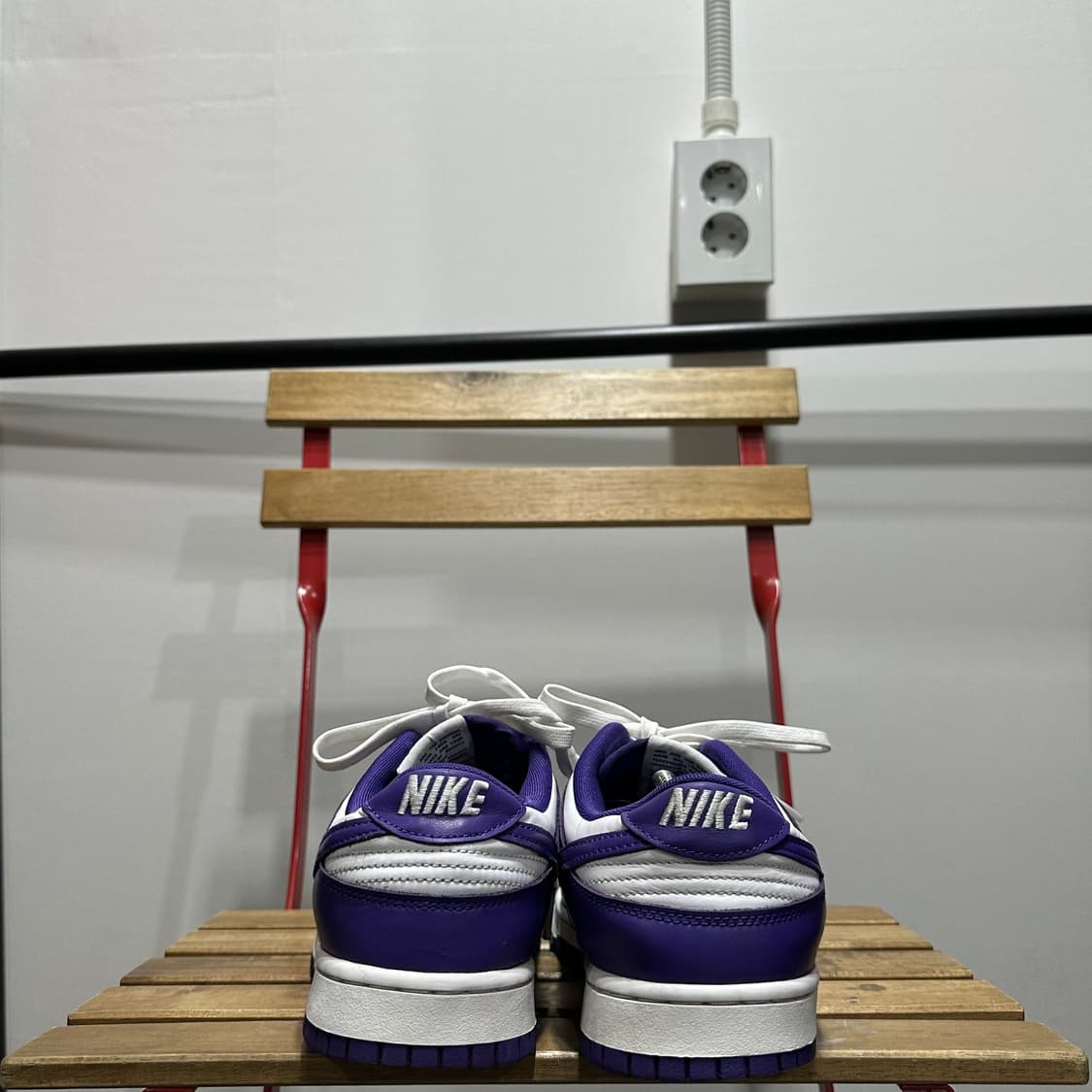 290) 나이키 운동화 남성 남자 신발 덩크 로우 퍼플/화이트 상품이미지4