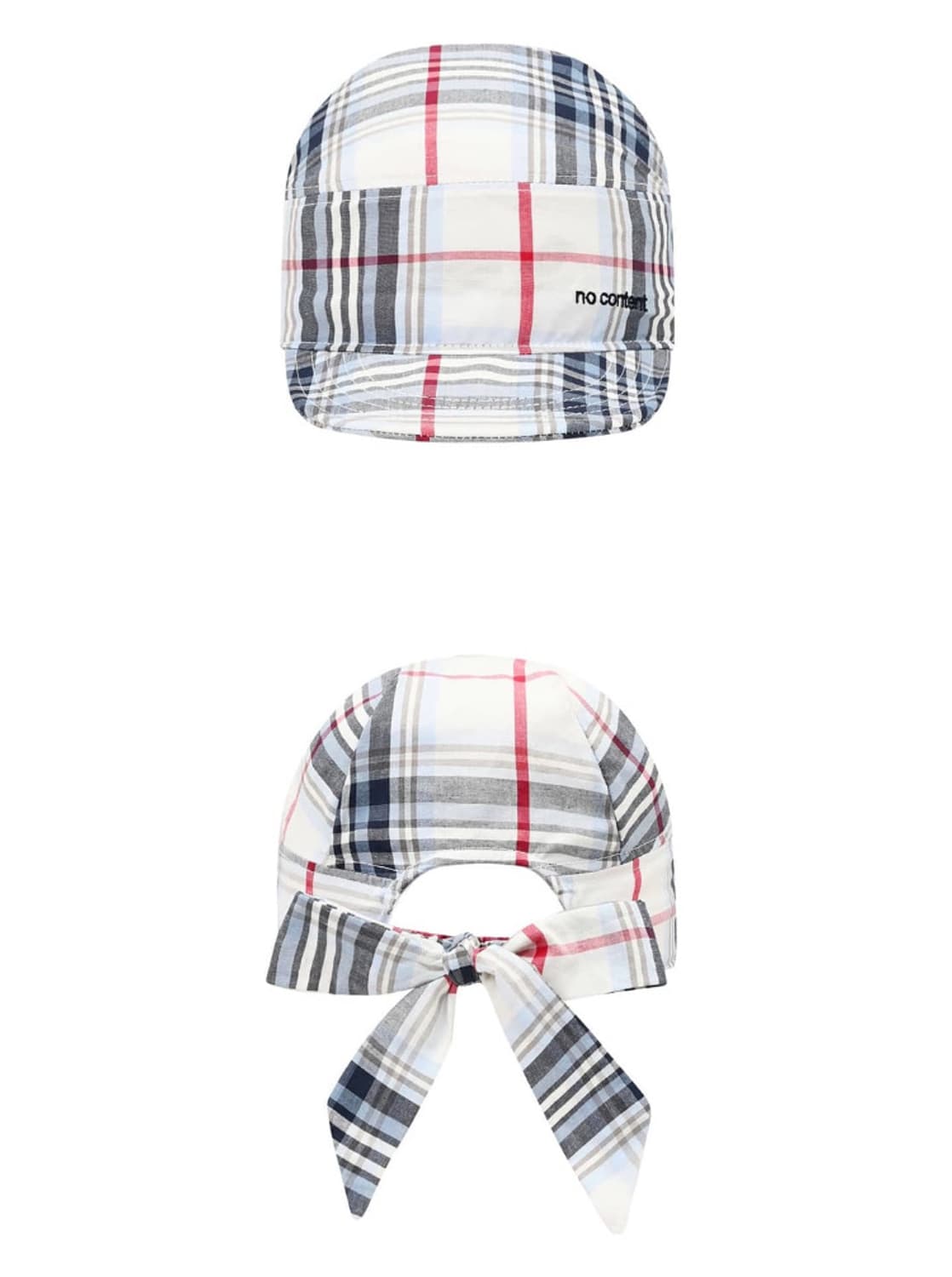 노컨텐츠 체크 리본 캡 상품이미지3