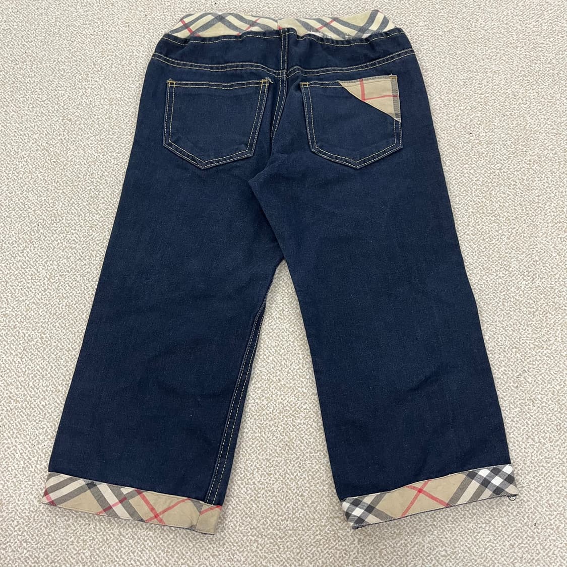 12 고급 키즈 체크 롤업 바지 0123M 상품이미지4