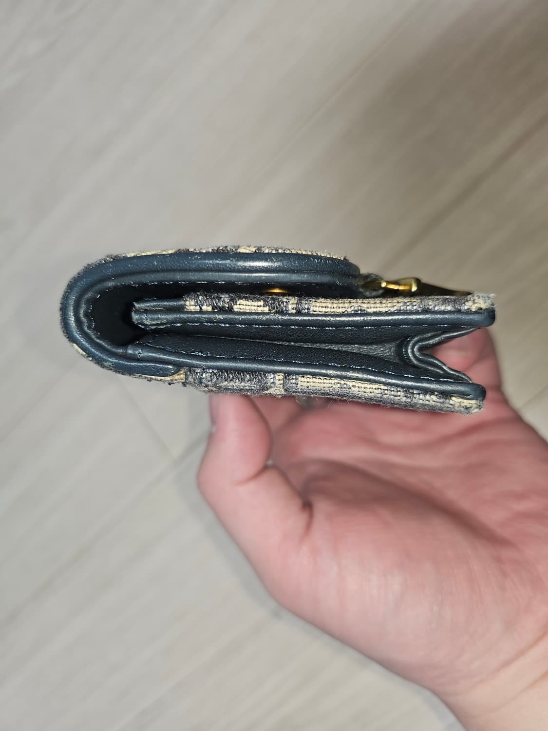 디올 새들 카드 홀더 블루 디올 오블리크 자카드 상품이미지3