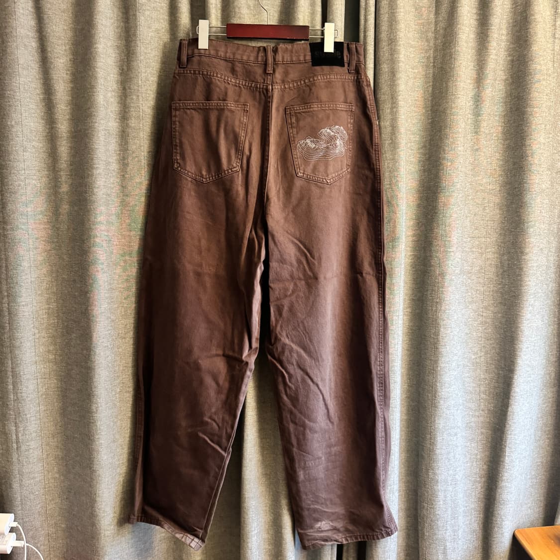 SUADE BLUE JEANS 브라운 와이드 팬츠 L 상품이미지1