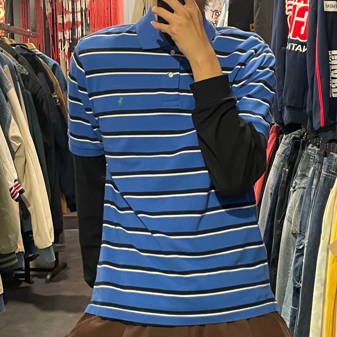 [IM] Polo 폴로 블루 스트라이프 카라 반팔 상품이미지3