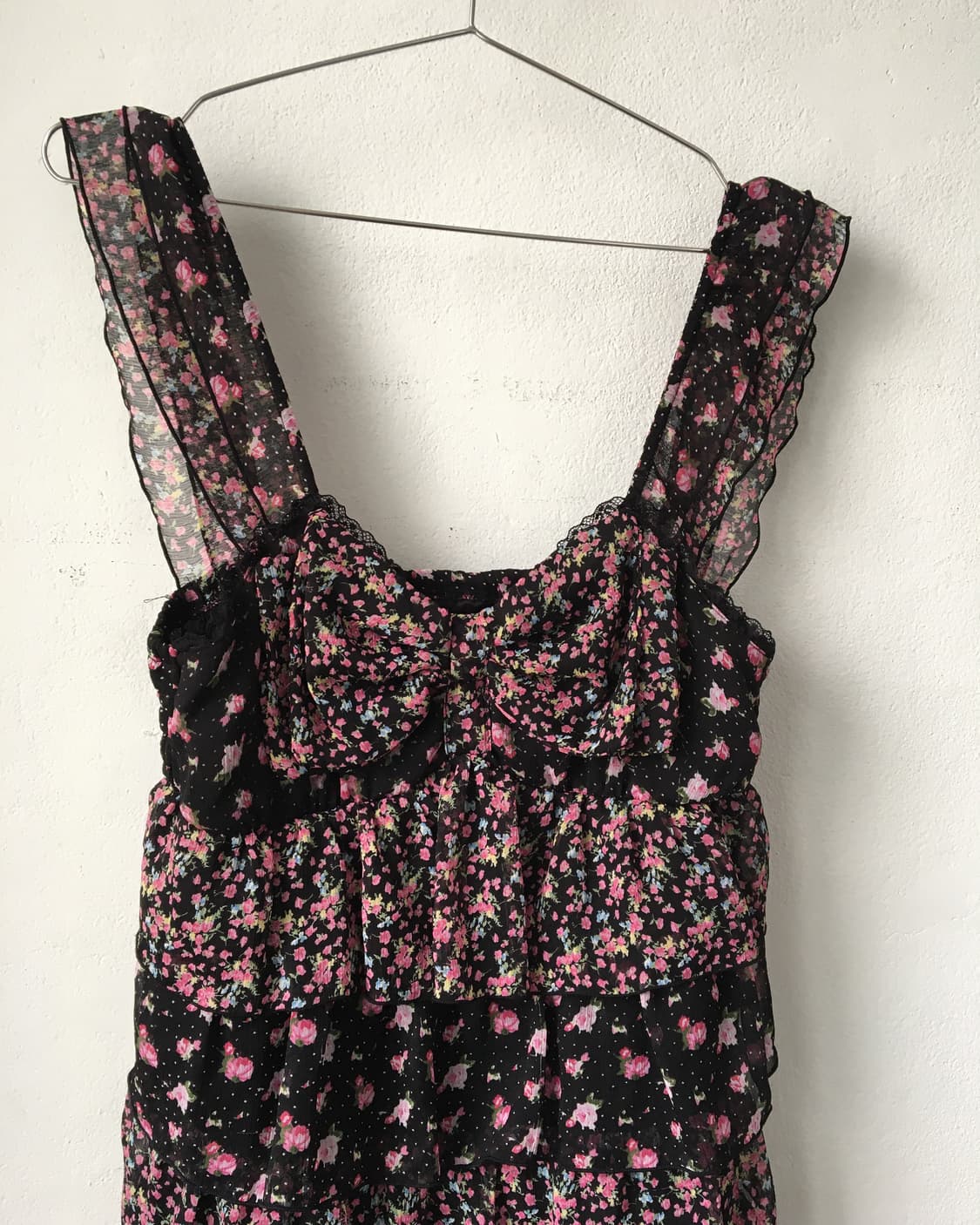 Ribbon point flower pattern layer sleeve 상품이미지5