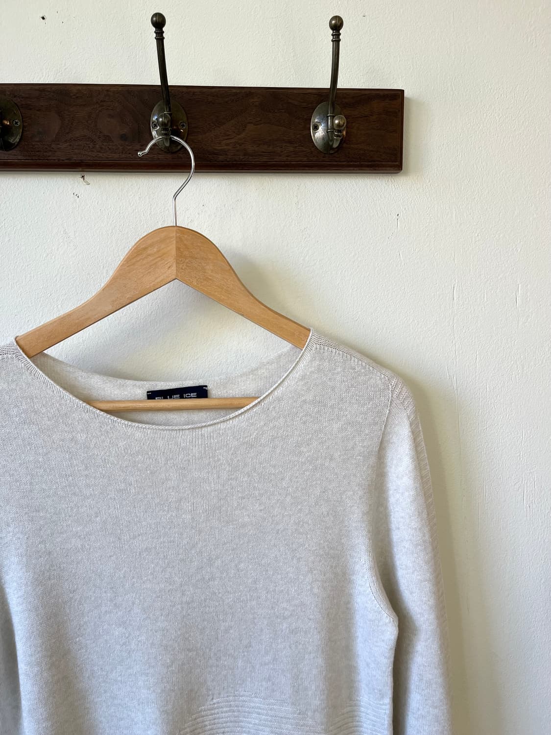 BLUE ICE 하트 패턴 캐시미어 크림 스웨터 상품이미지3