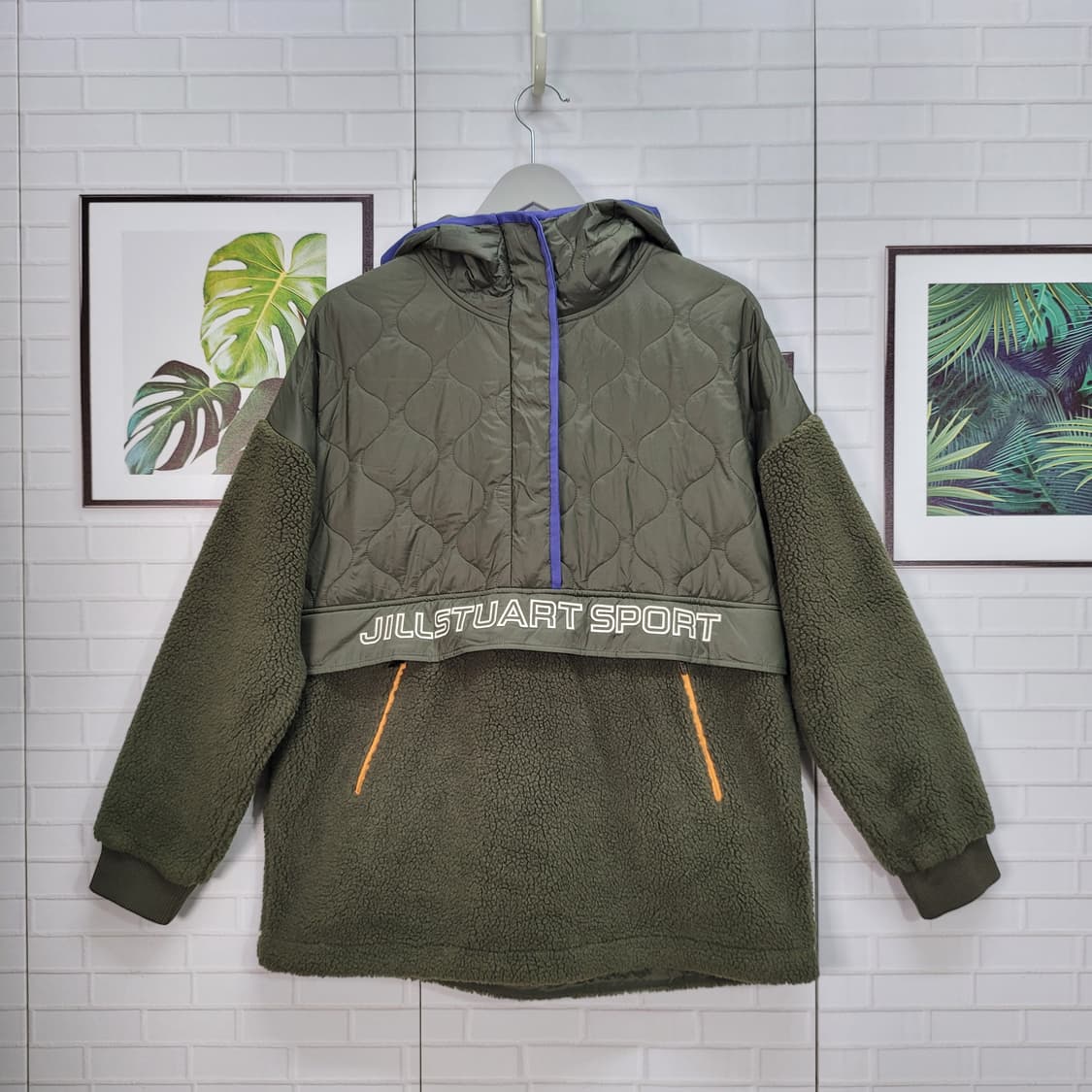 질스튜어트 스포츠 플리스 아노락 후드 반집업 재킷 자켓 긴팔 티 새상품급 상품이미지2