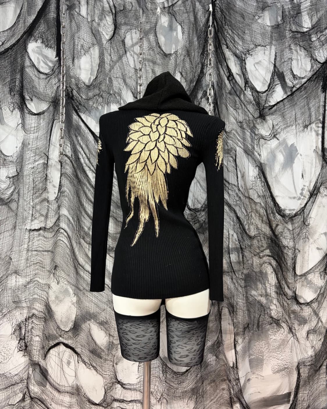 PUNK Gothic cubic wing Hoodie Zip up 상품이미지6