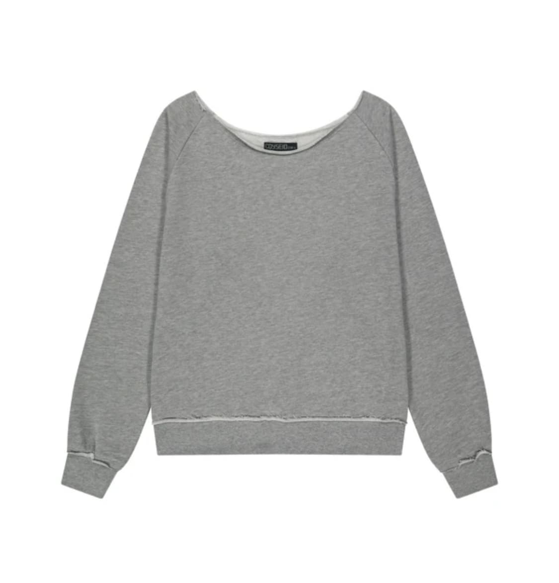 038 OFF-SHOULDER SWEATSHIRT MELANGE GREY 상품이미지1