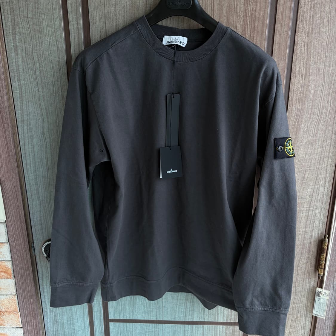 새상품(XL)스톤아일랜드 와펜 가먼트 다이드 헤비 코튼 다크그레이 상품이미지2