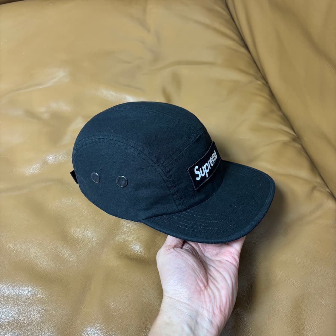 Supreme 슈프림 밀리터리 워시드 블랙 캠프캡 모자 (Black) 상품이미지3