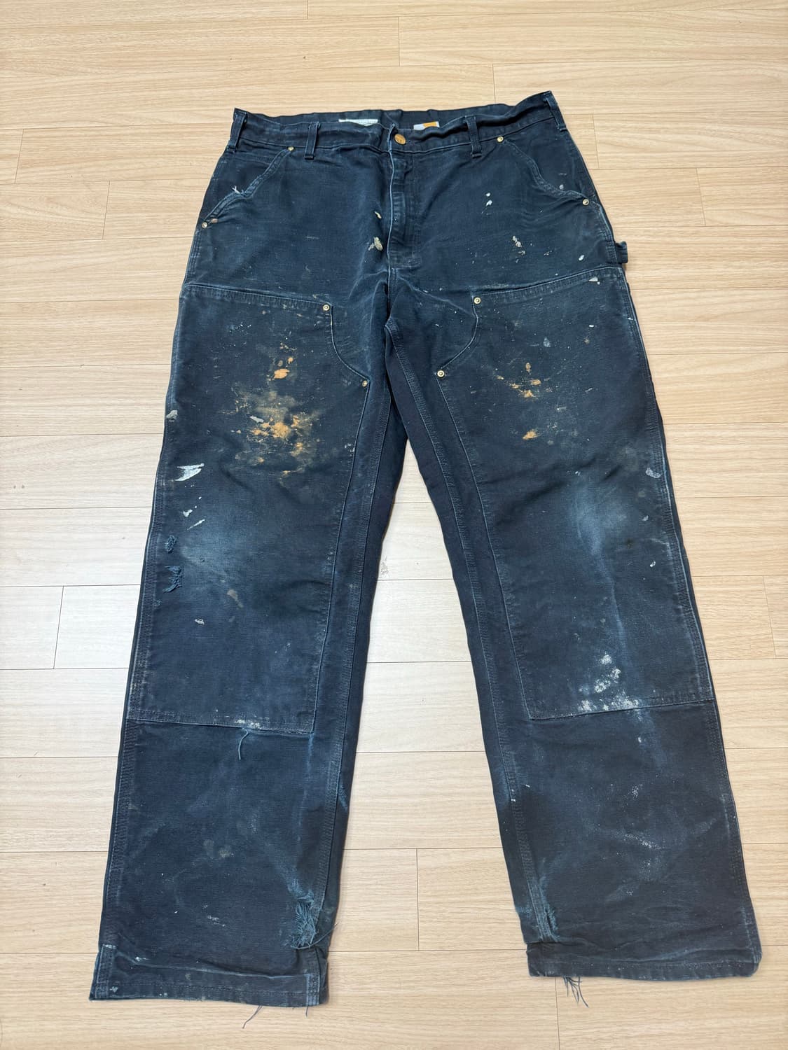 90s 빈티지 칼하트 더블니 블랙 팬츠 상품이미지1