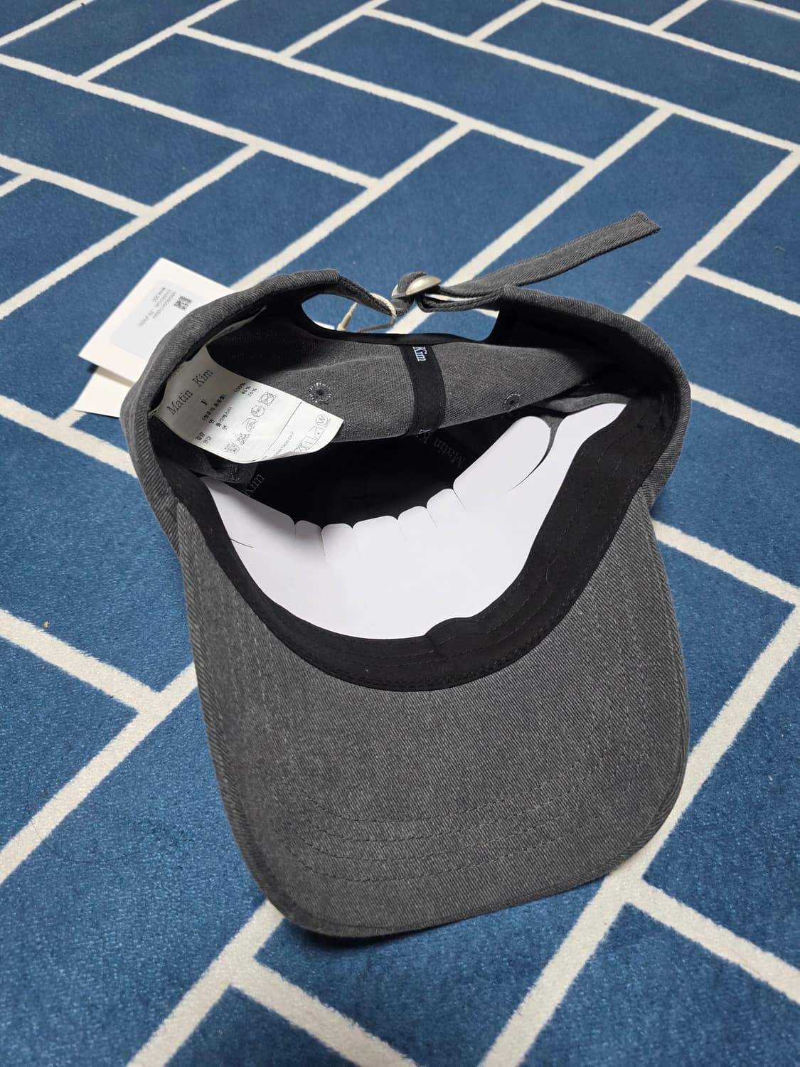 (새상품)마뗑킴 Macaron logo ball cap (Charcol) 상품이미지3