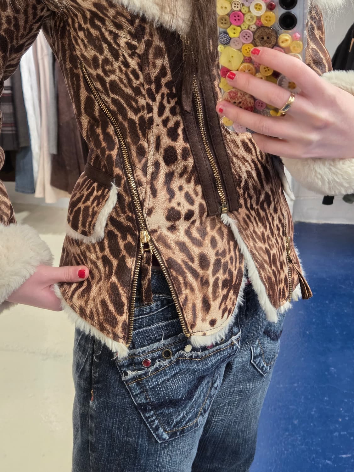 EGOIST Y2K 갸루 호피 후드 자켓 상품이미지2