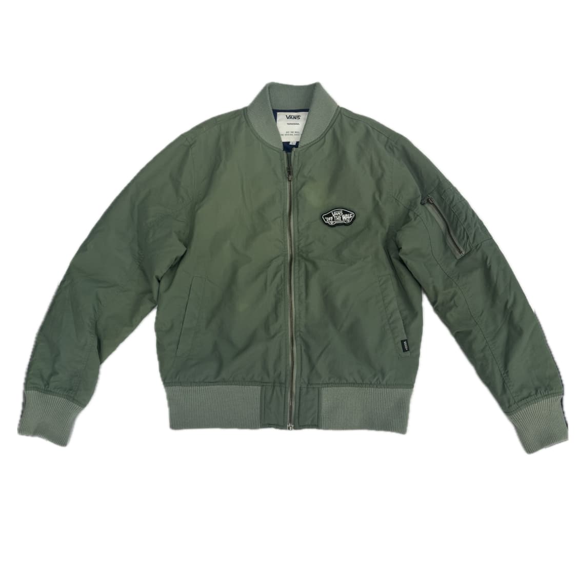 재팬 카키 반스 프린팅 항공 점퍼 봄버 자켓 스트릿 올드스쿨 (데미지) 상품이미지2