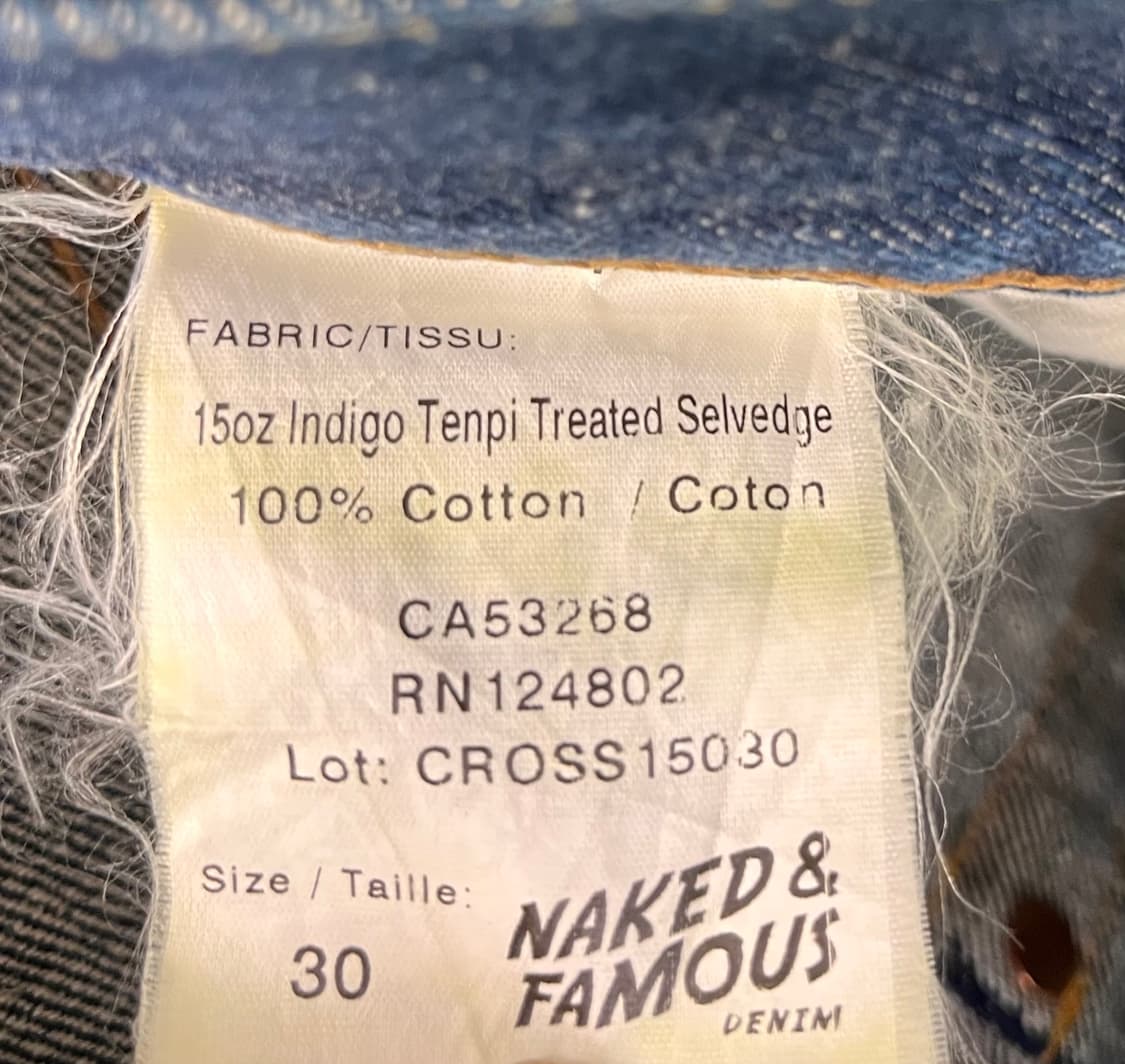 네이키드앤페이머스 셀비지 데님 청바지 30 상품이미지7