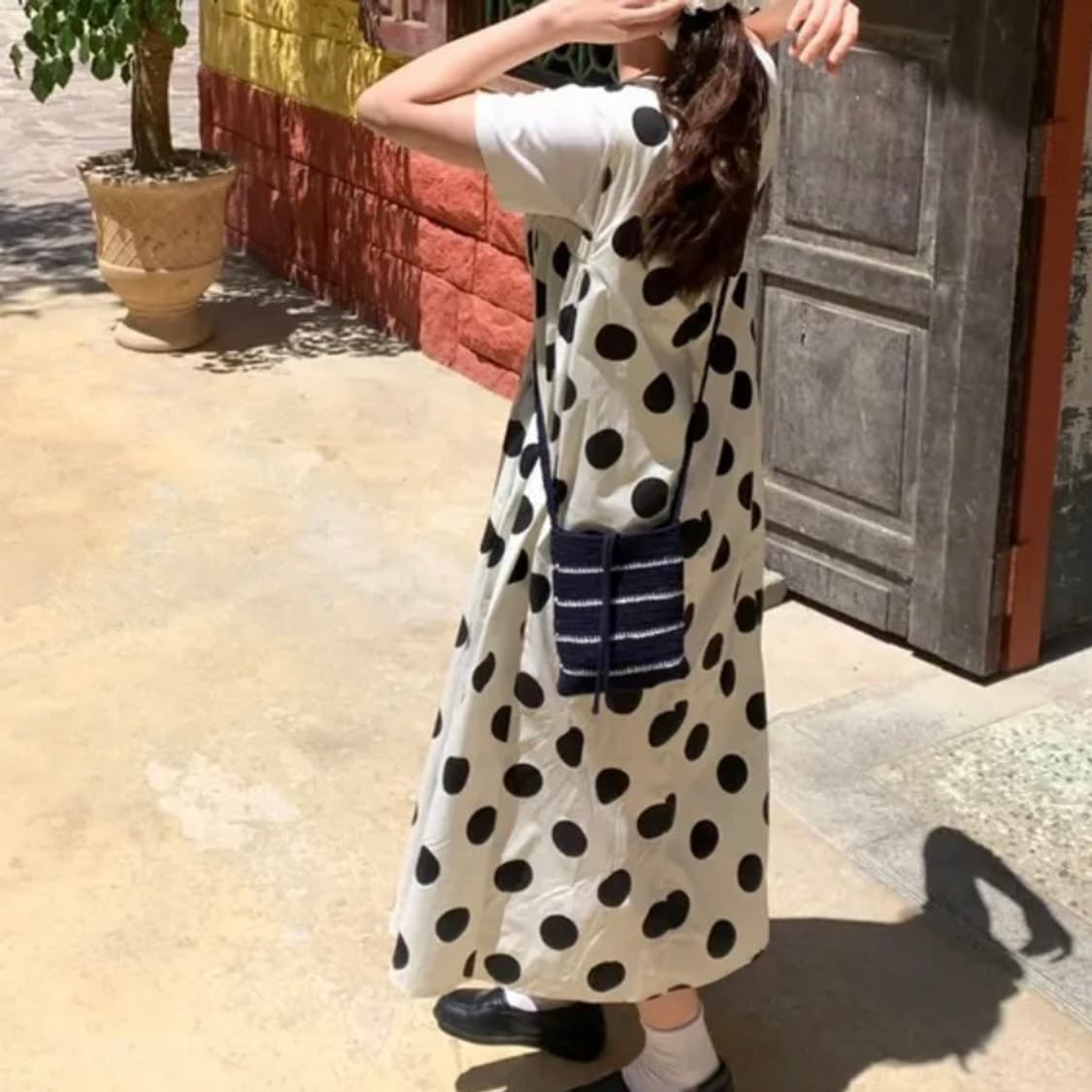 도트 원피스 새상품 상품이미지2