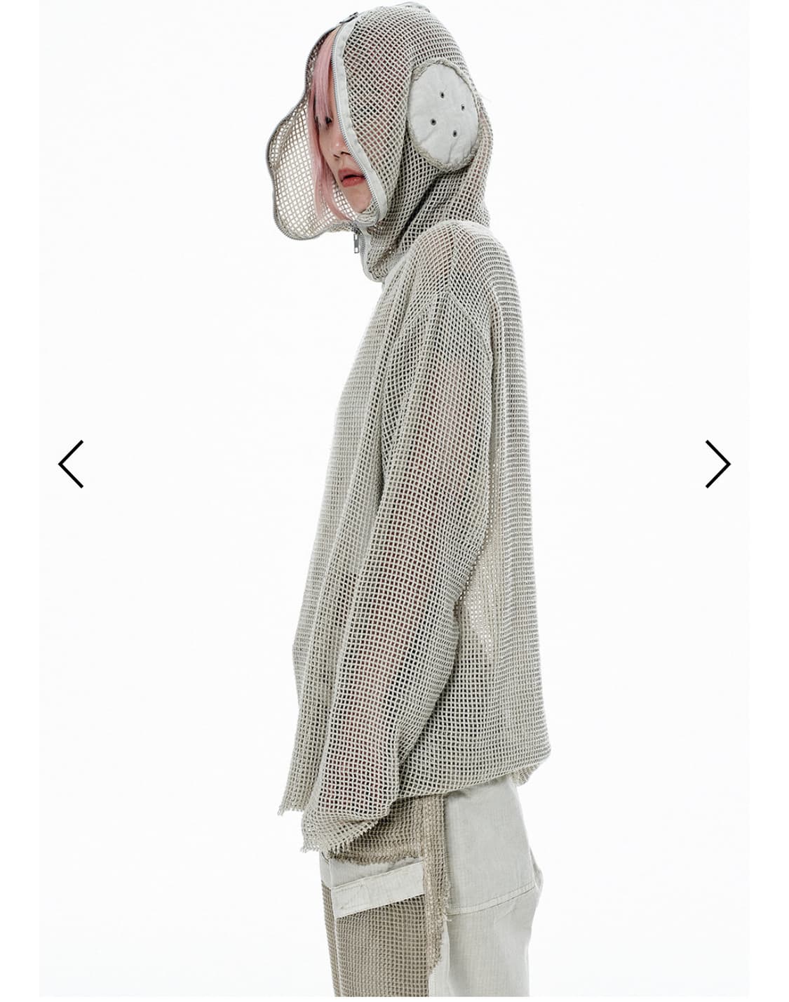 ICYTO  MESH ZIP HOODIE beige 상품이미지1